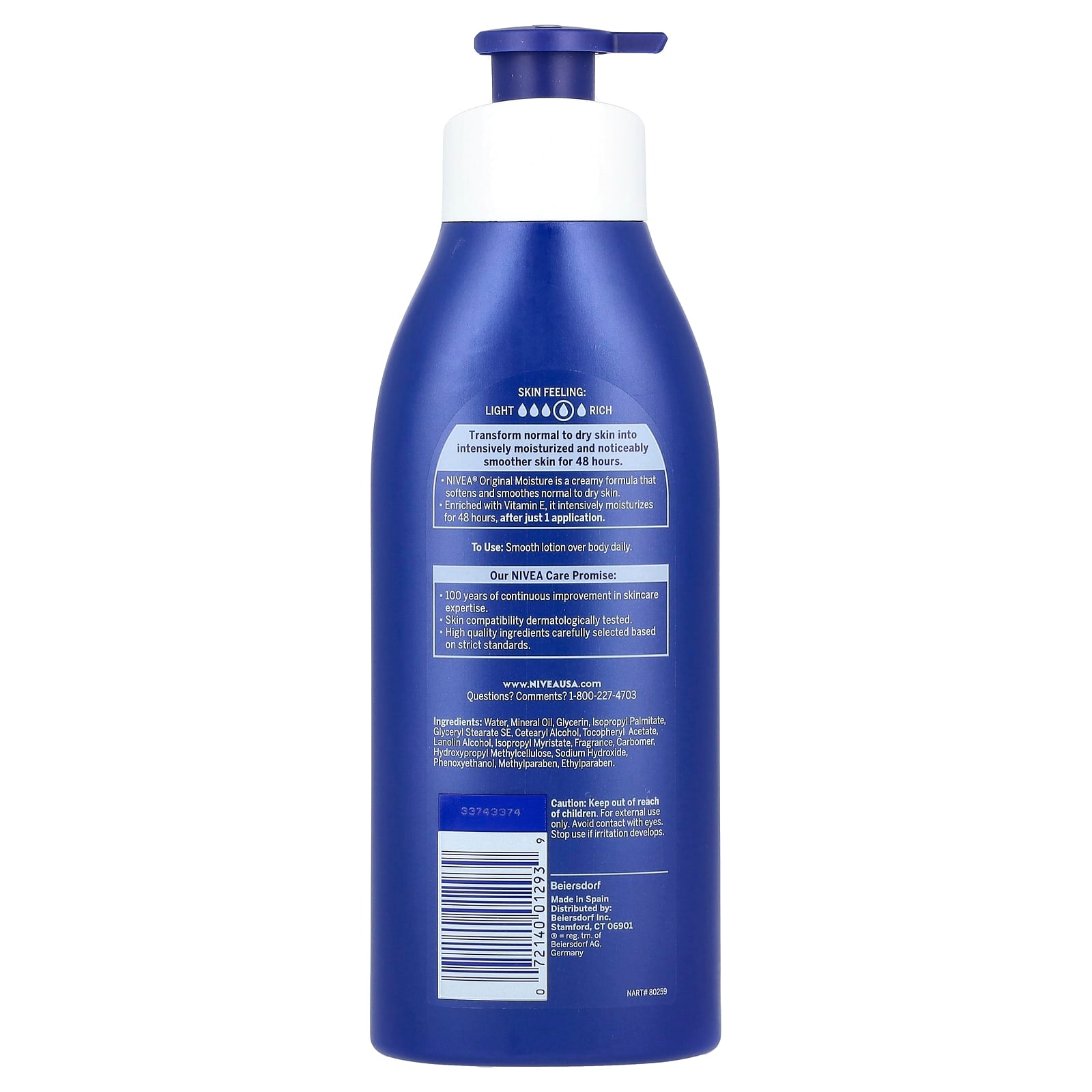 Nivea, Original Moisture Body Lotion, 16.9 fl oz (500 ml) - Image 2