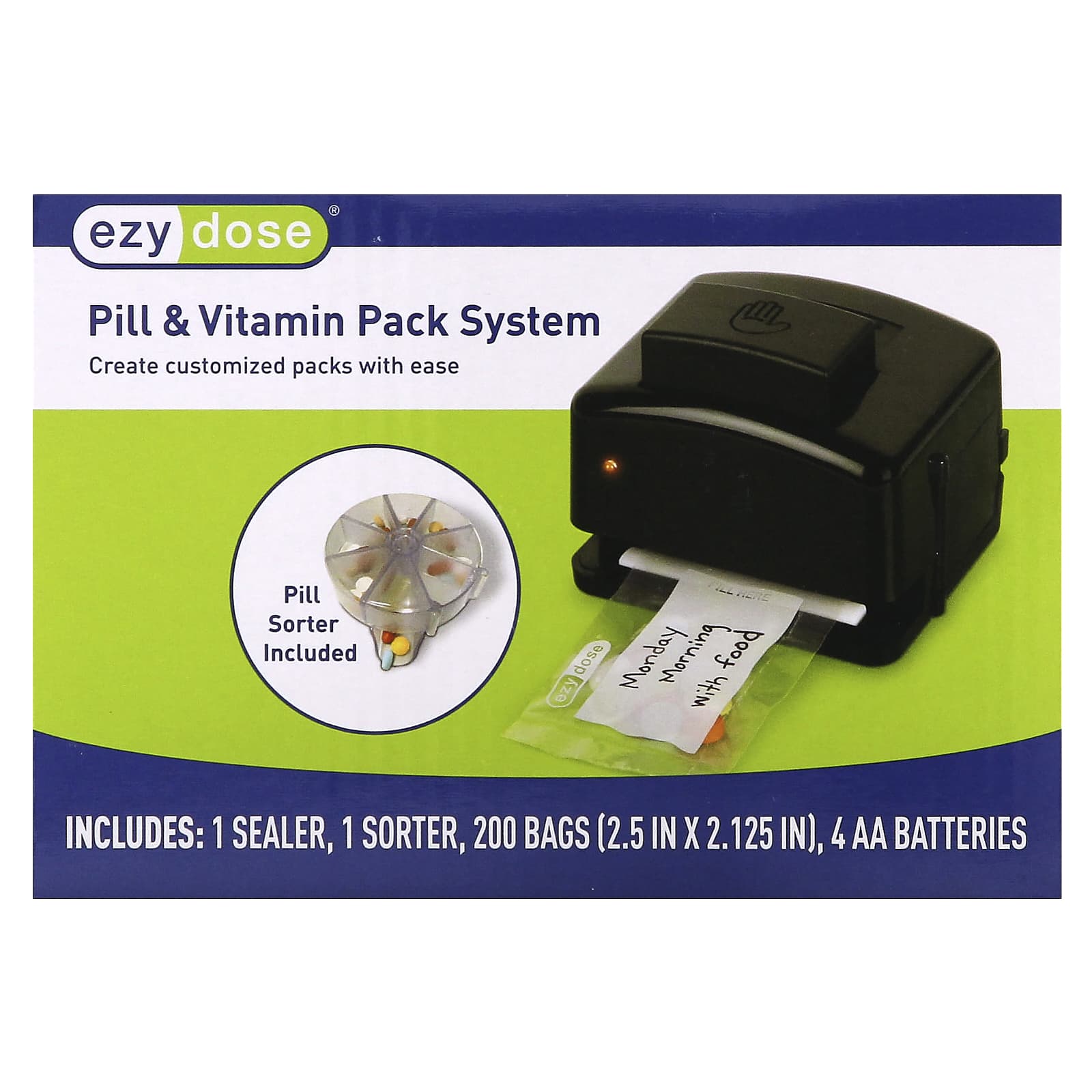 Ezy Dose Pill & Vitamin Pack System, Customizable Medication Organizer - Image 1