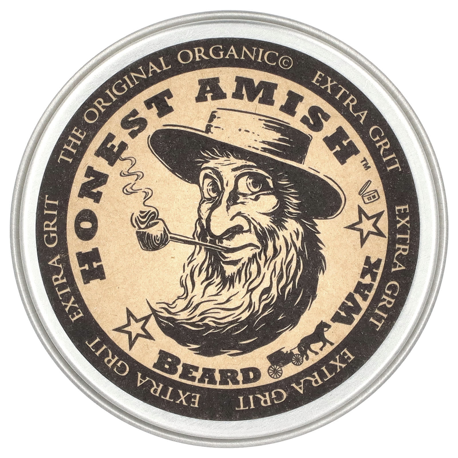 Natural Beard Care - Honest Amish Organic Beard Wax, 2 oz (60 ml) - Image 1
