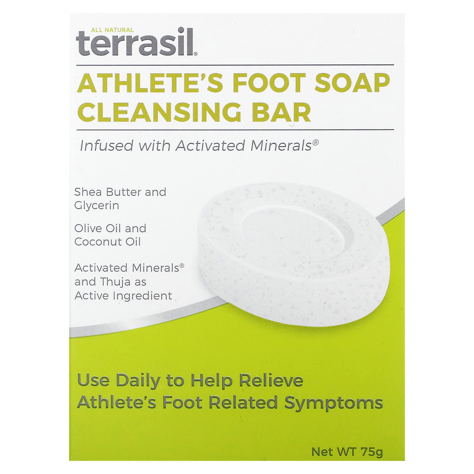 Terrasil, Athlete's Foot Soap Cleansing Bar, 75 g - Image 1