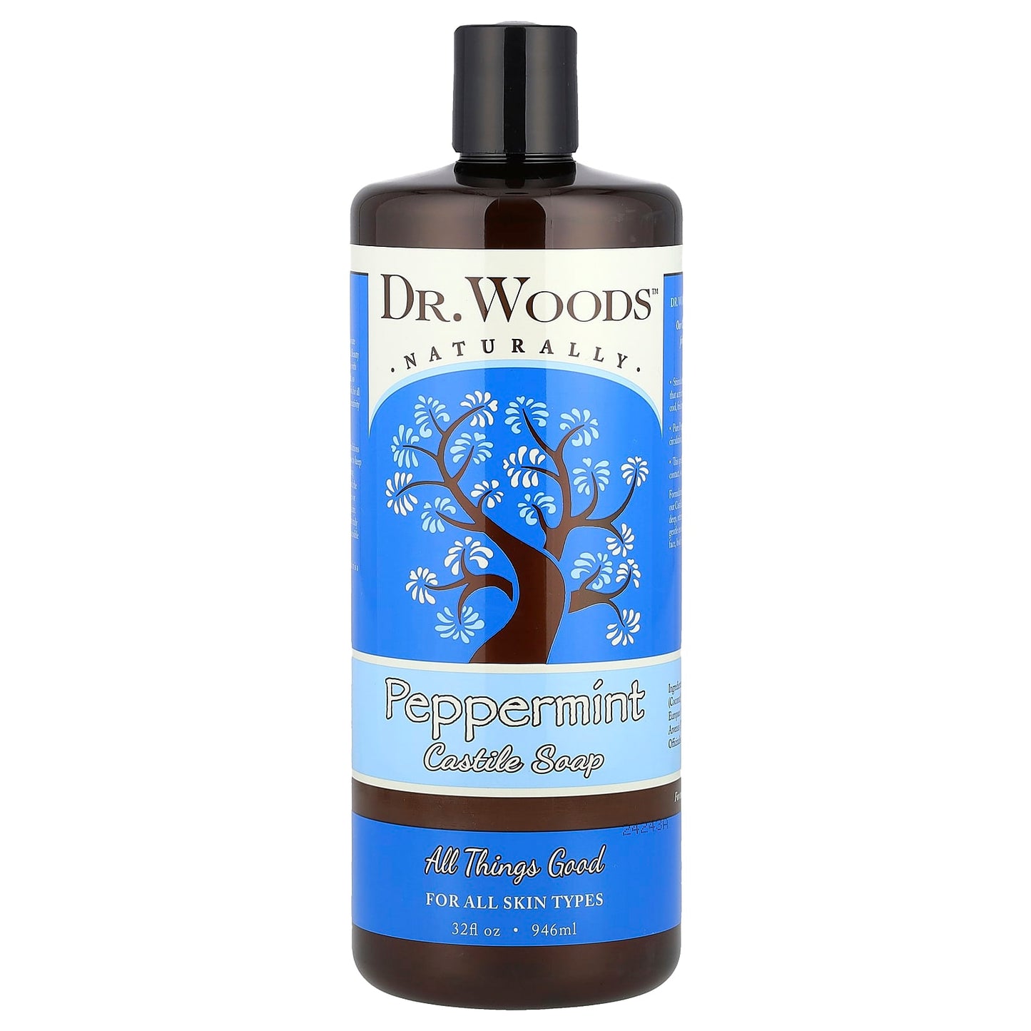 Pure Peppermint Castile Soap - Cruelty Free, Vegan, 32 fl oz - Image 1