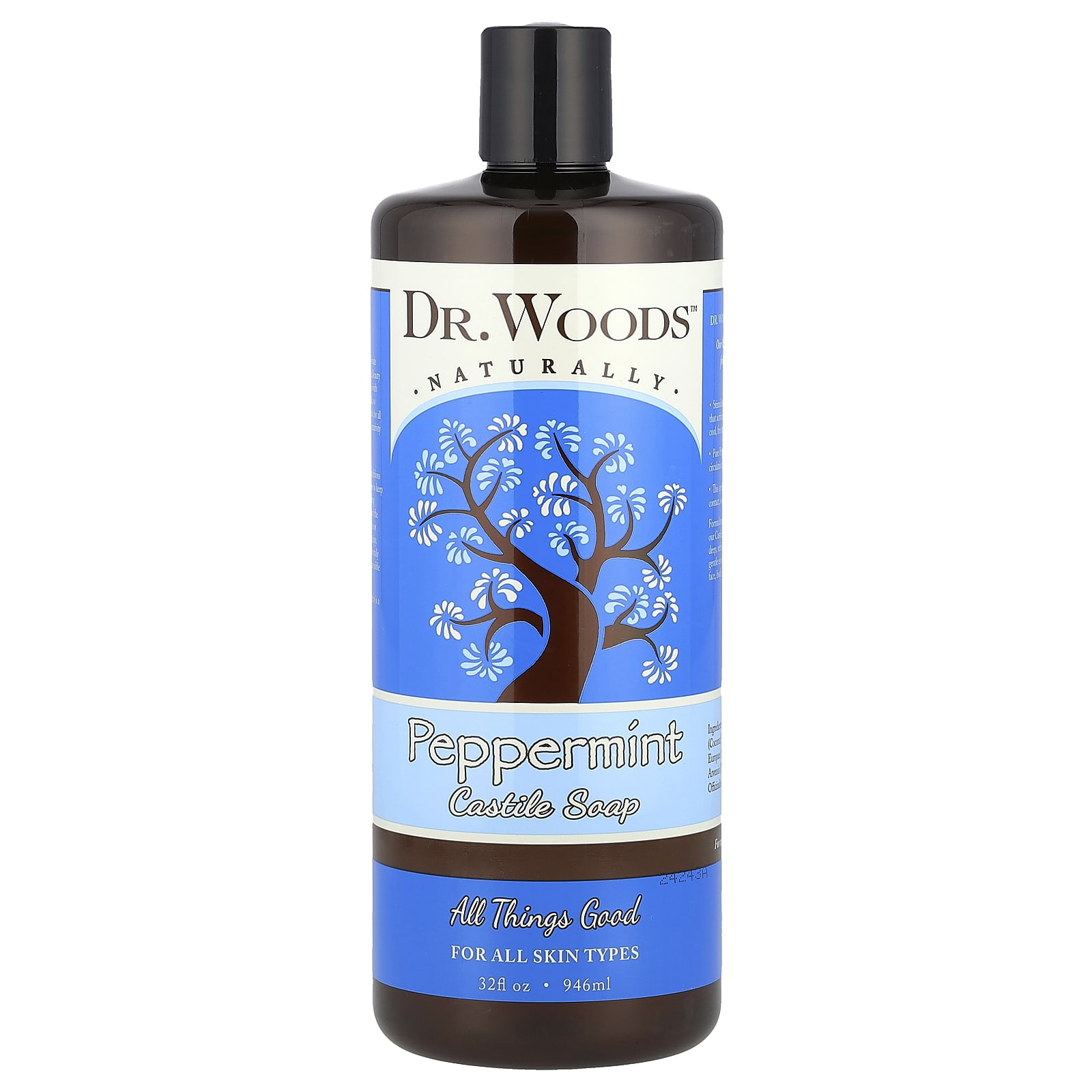 Pure Peppermint Castile Soap - Cruelty Free, Vegan, 32 fl oz - Image 1