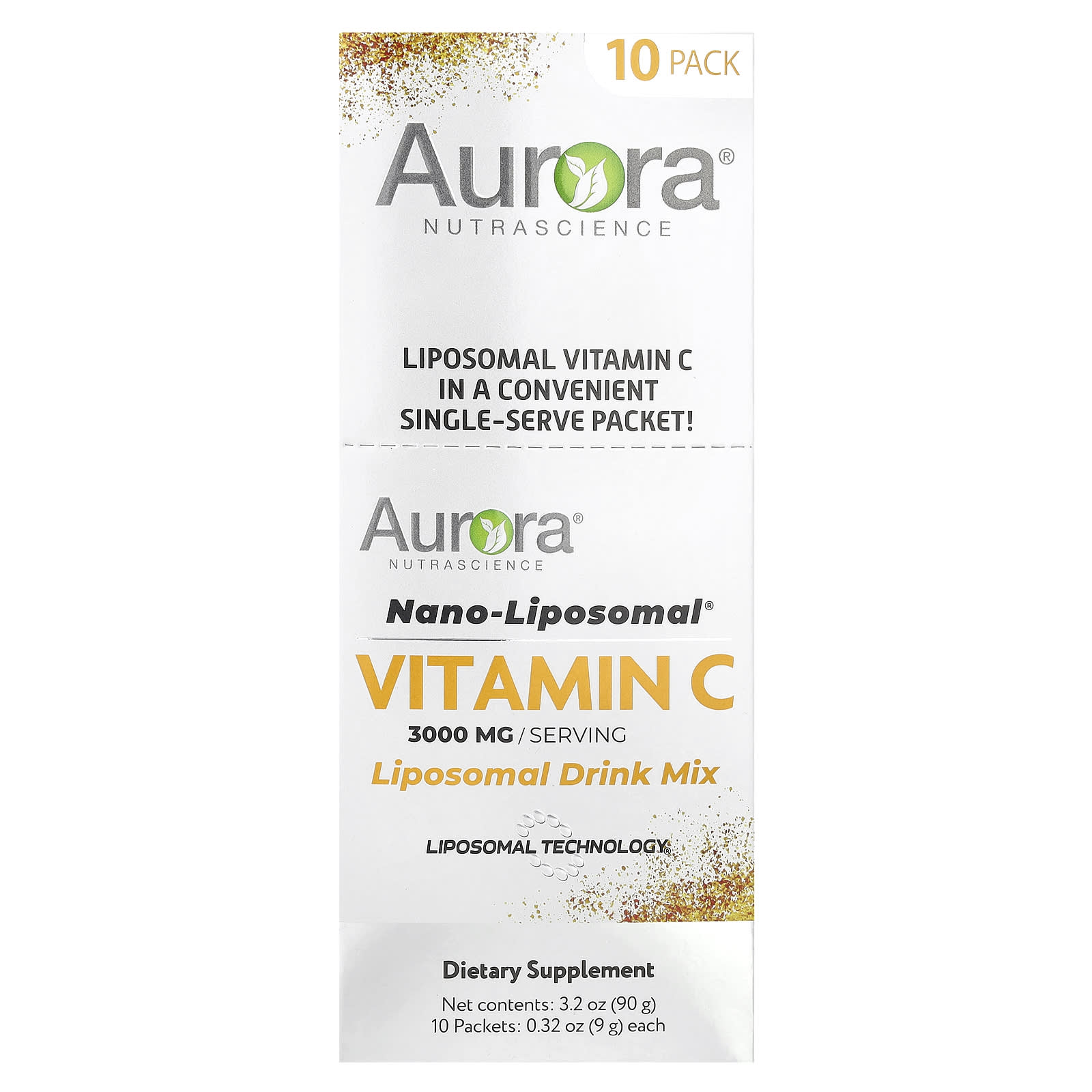 Liposomal Vitamin C Drink Mix by Aurora Nutrascience - 10 Packets - Image 1
