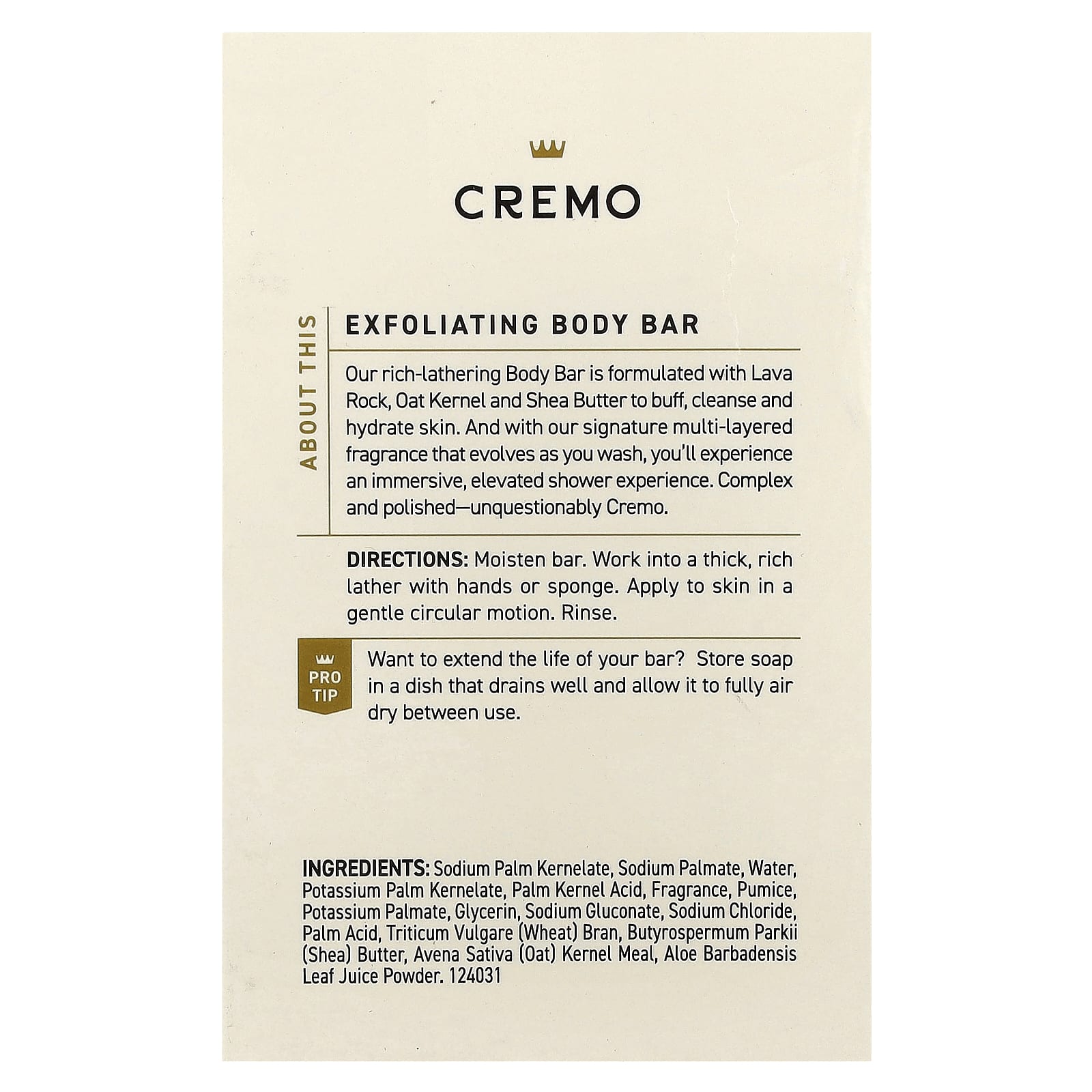 Nourish Your Skin with Cremo Italian Bergamot Body Bar, 5 oz - Image 2