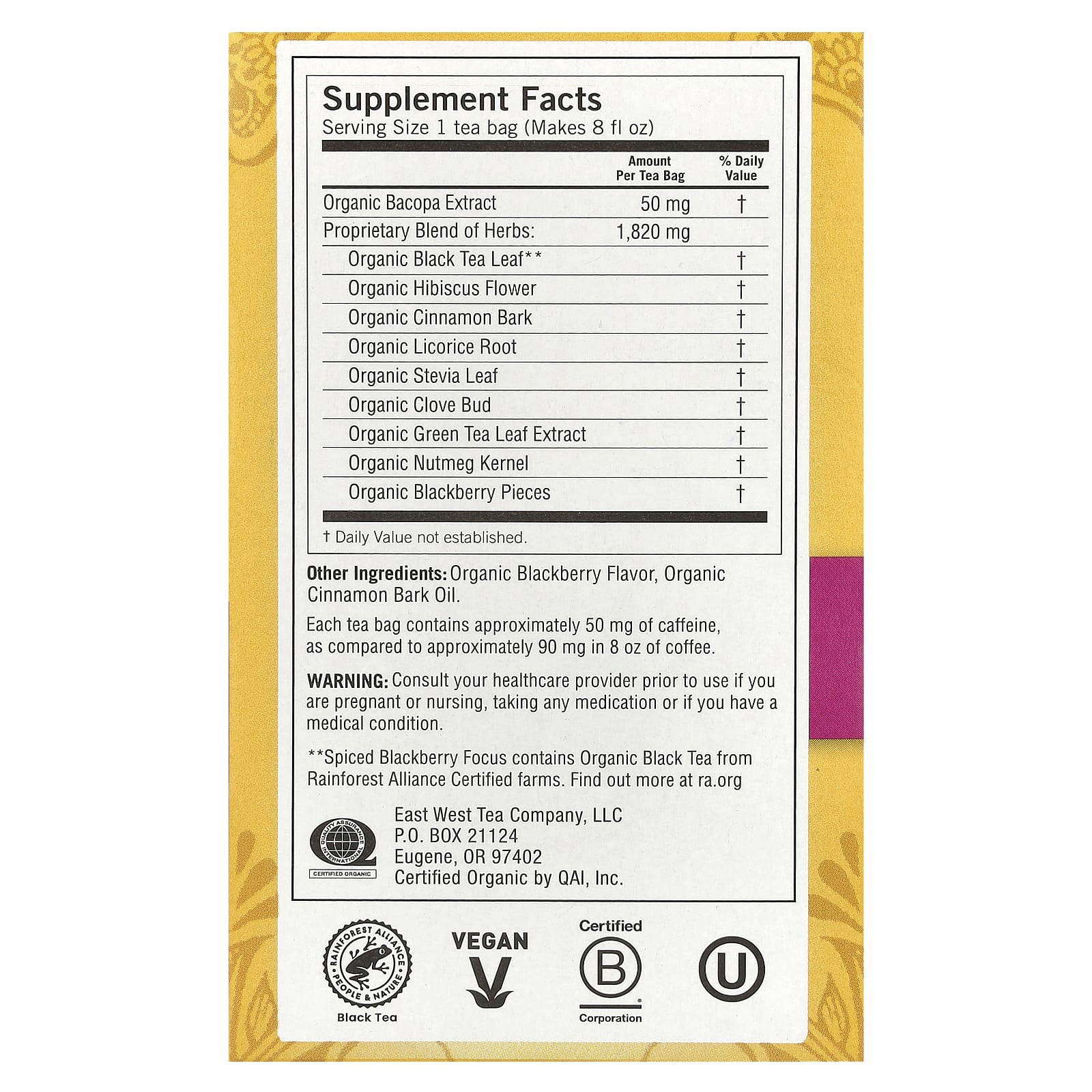 Yogi Tea, Spiced Blackberry Focus, 16 Tea Bags, 1.12 oz (32 g) - Image 2