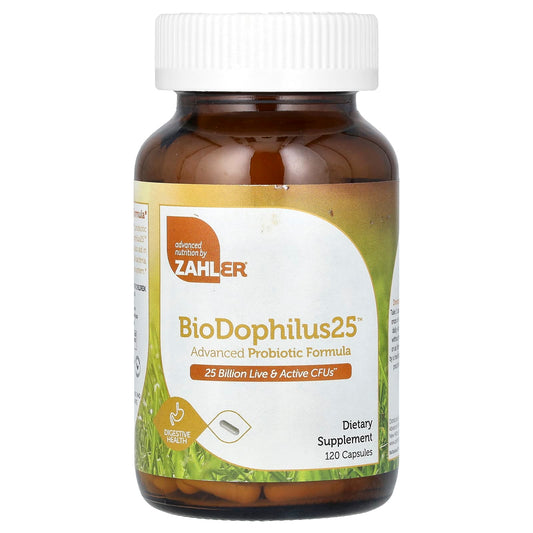 Zahler, BioDophilus25, Advanced Probiotic Formula, 25 Billion CFU, 120 Capsules - Image 1