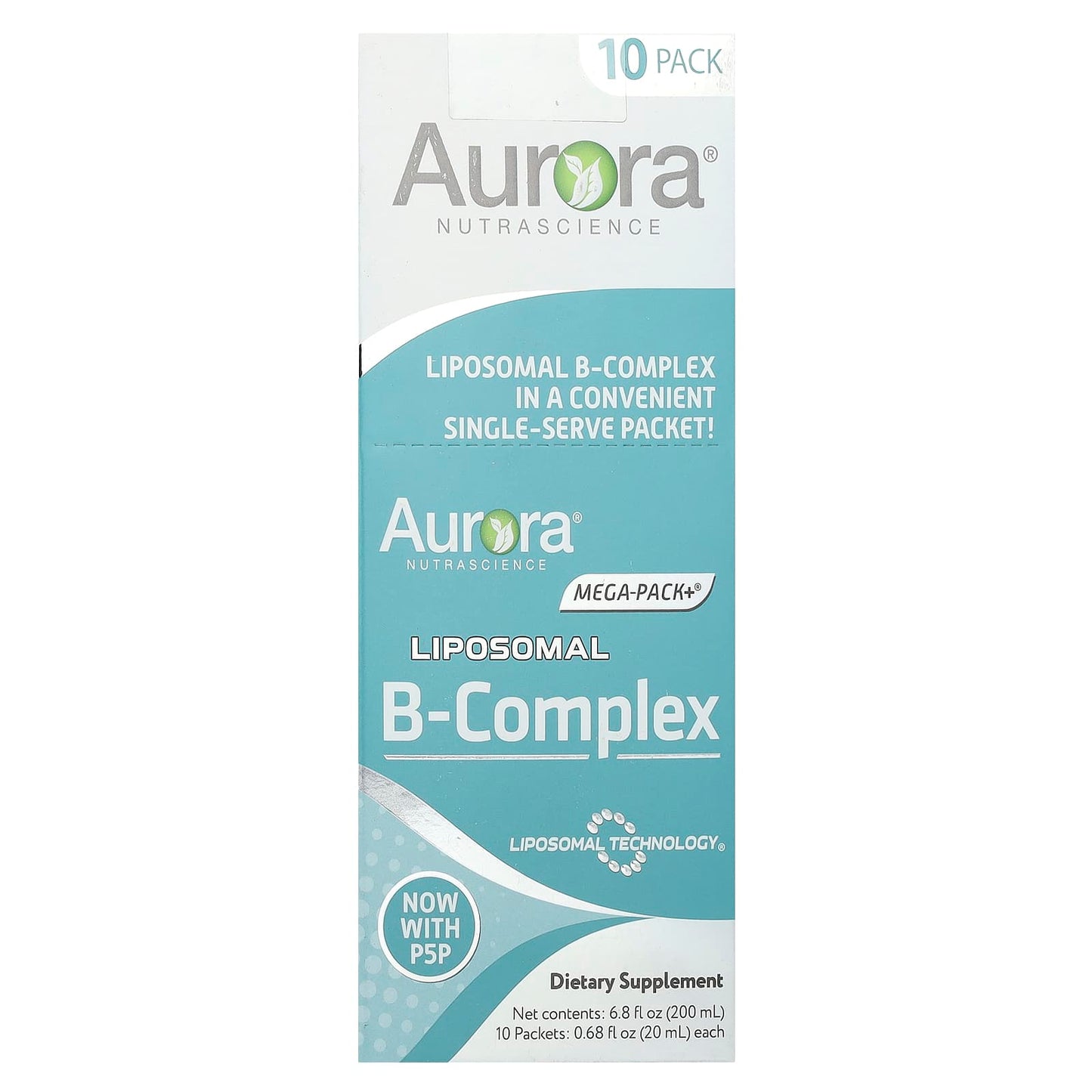 Aurora Nutrascience, Liposomal B-Complex, 10 Packets, 0.68 fl oz (20 ml) Each