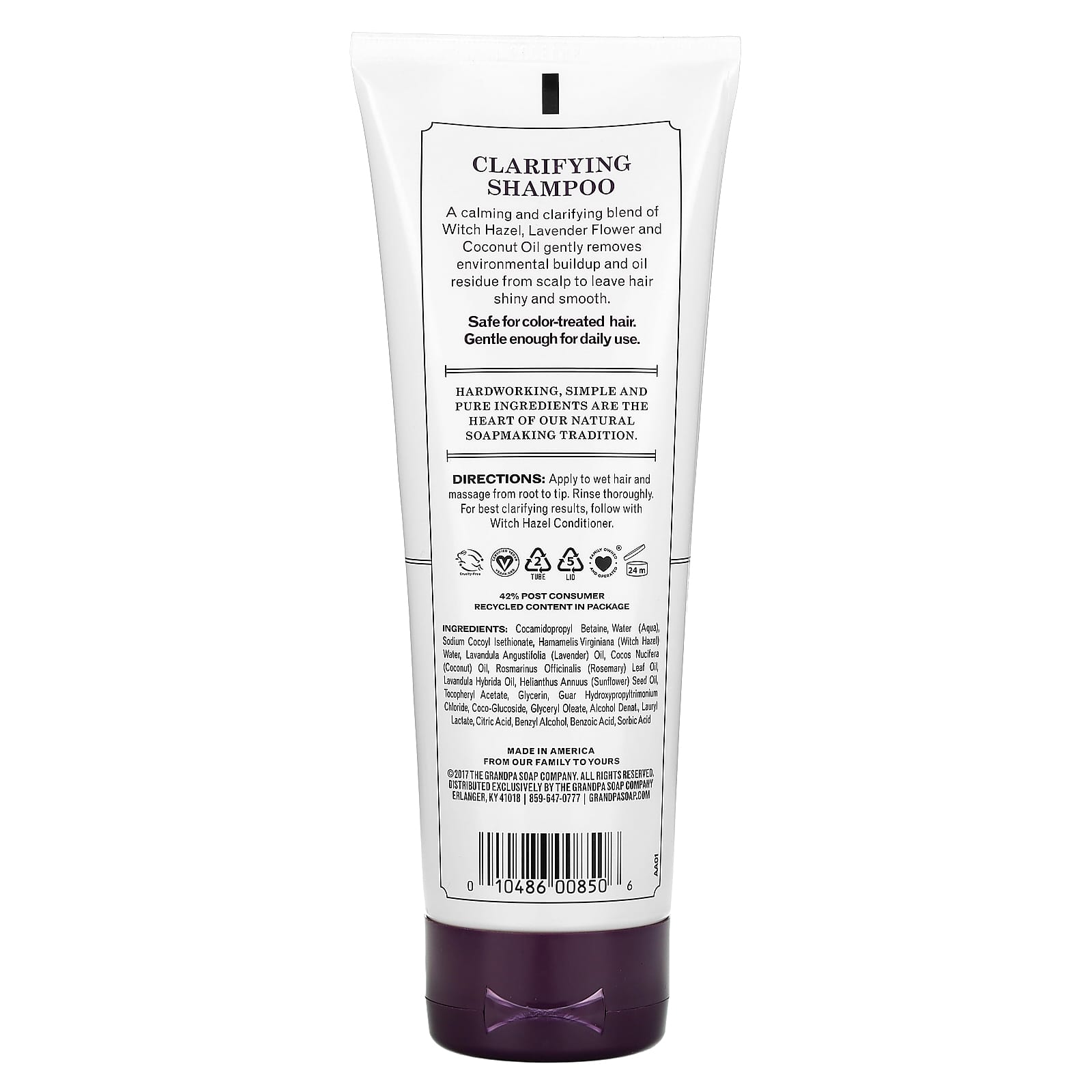 The Grandpa Soap Co., Witch Hazel Shampoo, Clarify, All Hair Types, 8 fl oz (237 ml) - Image 2