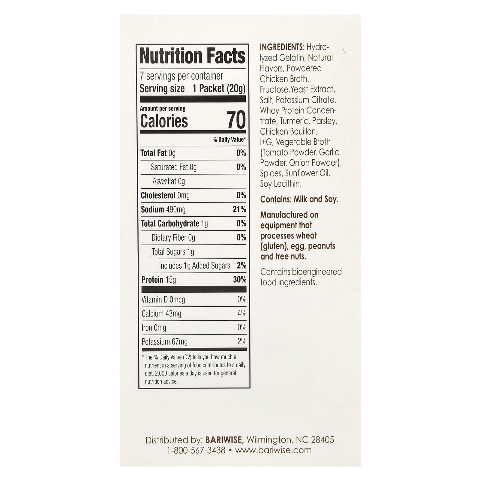 High-Protein Low-Calorie Chicken Bouillon Soup by BariWise - 7 Packets - Image 2