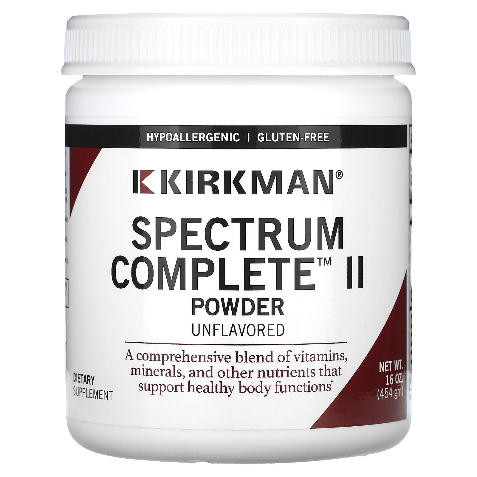 Kirkman Labs, Spectrum Complete II Powder, Unflavored, 16 oz (454 gm) - Image 1