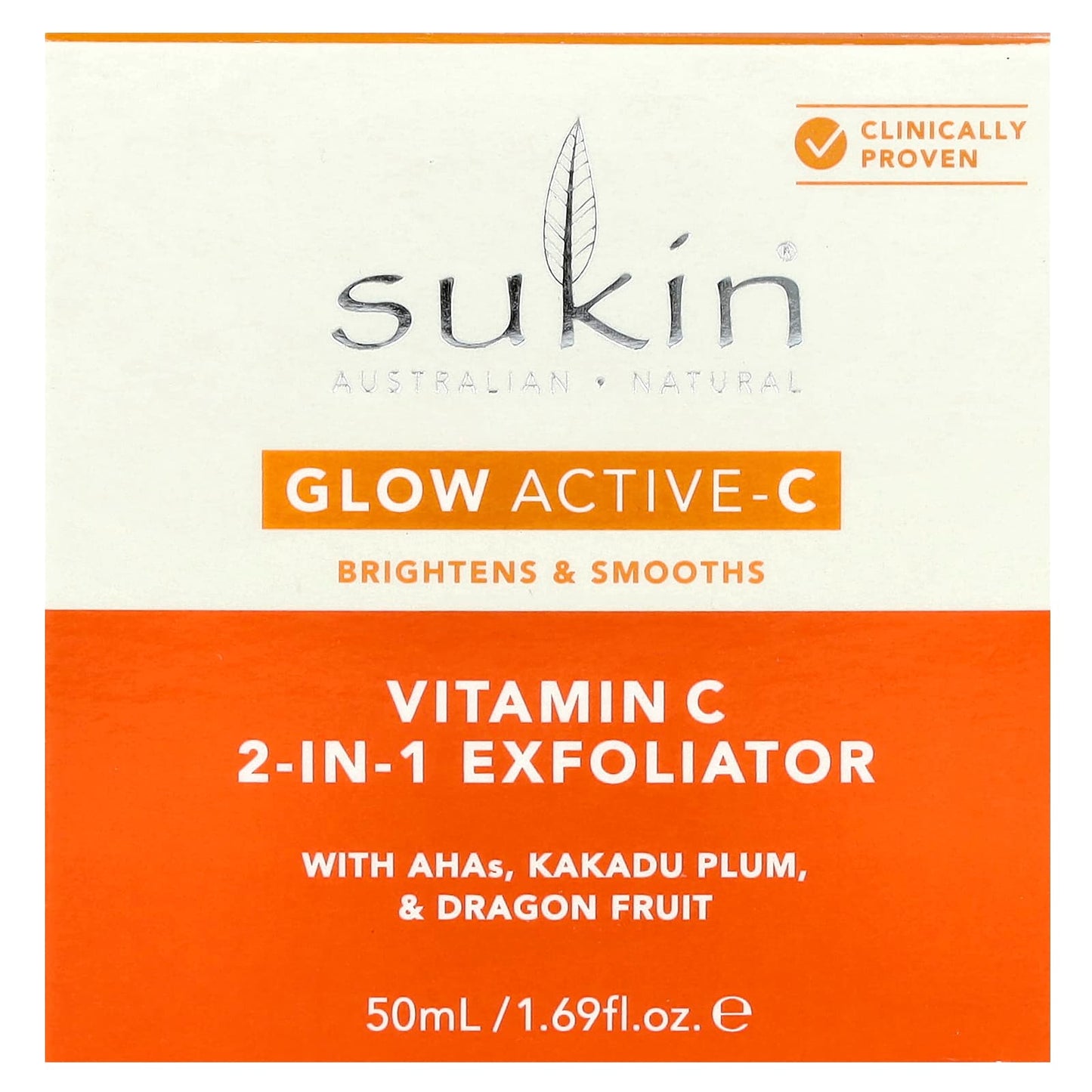 Sukin, Glow Active-C, Vitamin C 2-In-1 Exfoliator, 1.69 fl oz (50 ml) - Image 2