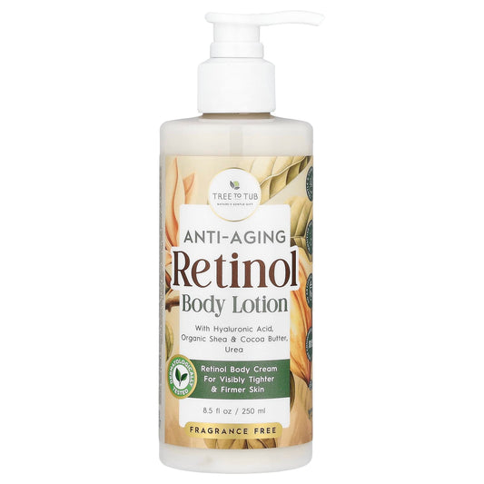 Tree To Tub, Anti-Aging Retinol Body Lotion, Fragrance-Free, 8.5 fl oz (250 ml) - Image 1