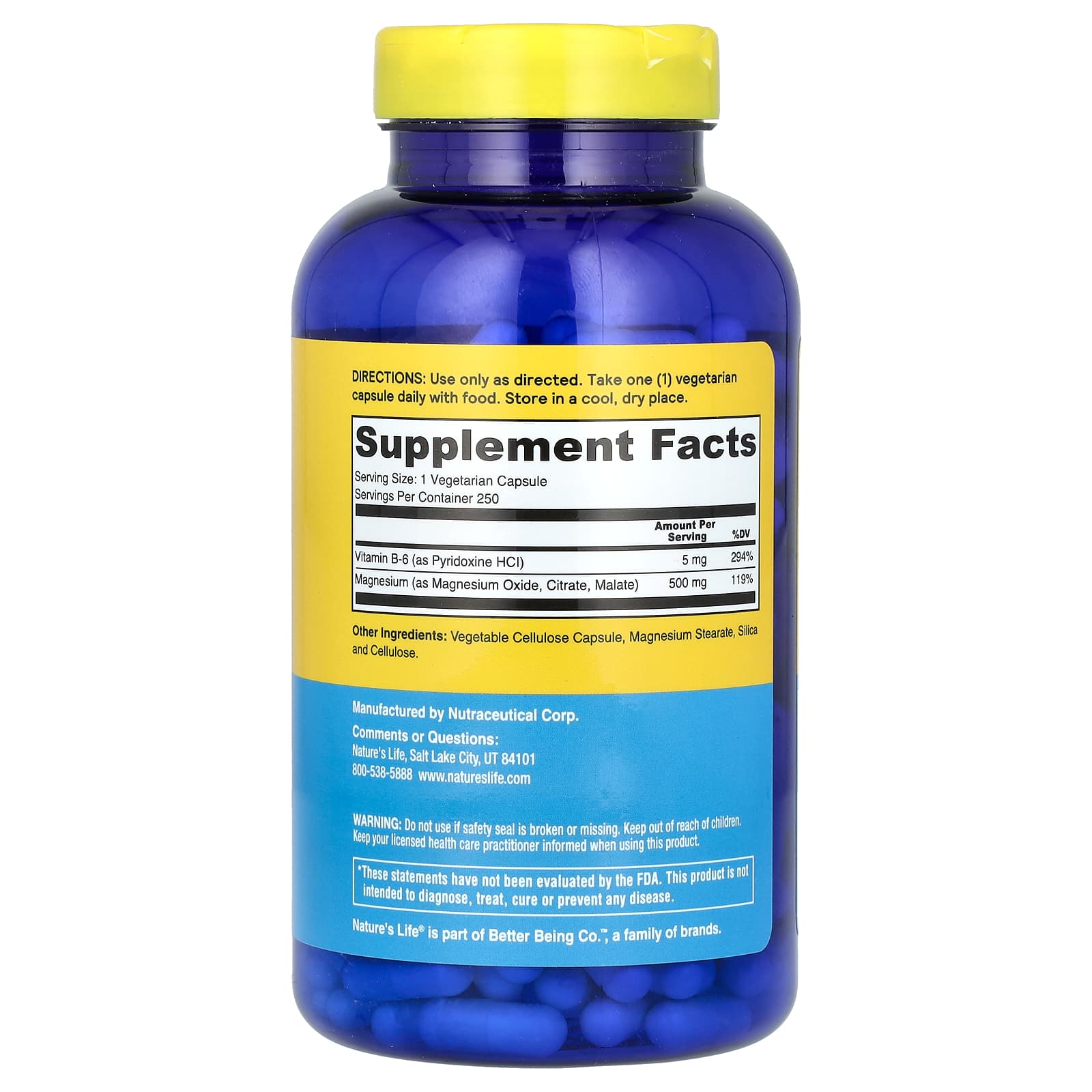 Nature's Life, Renewing Magnesium, 500 mg, 250 Capsules - Image 2