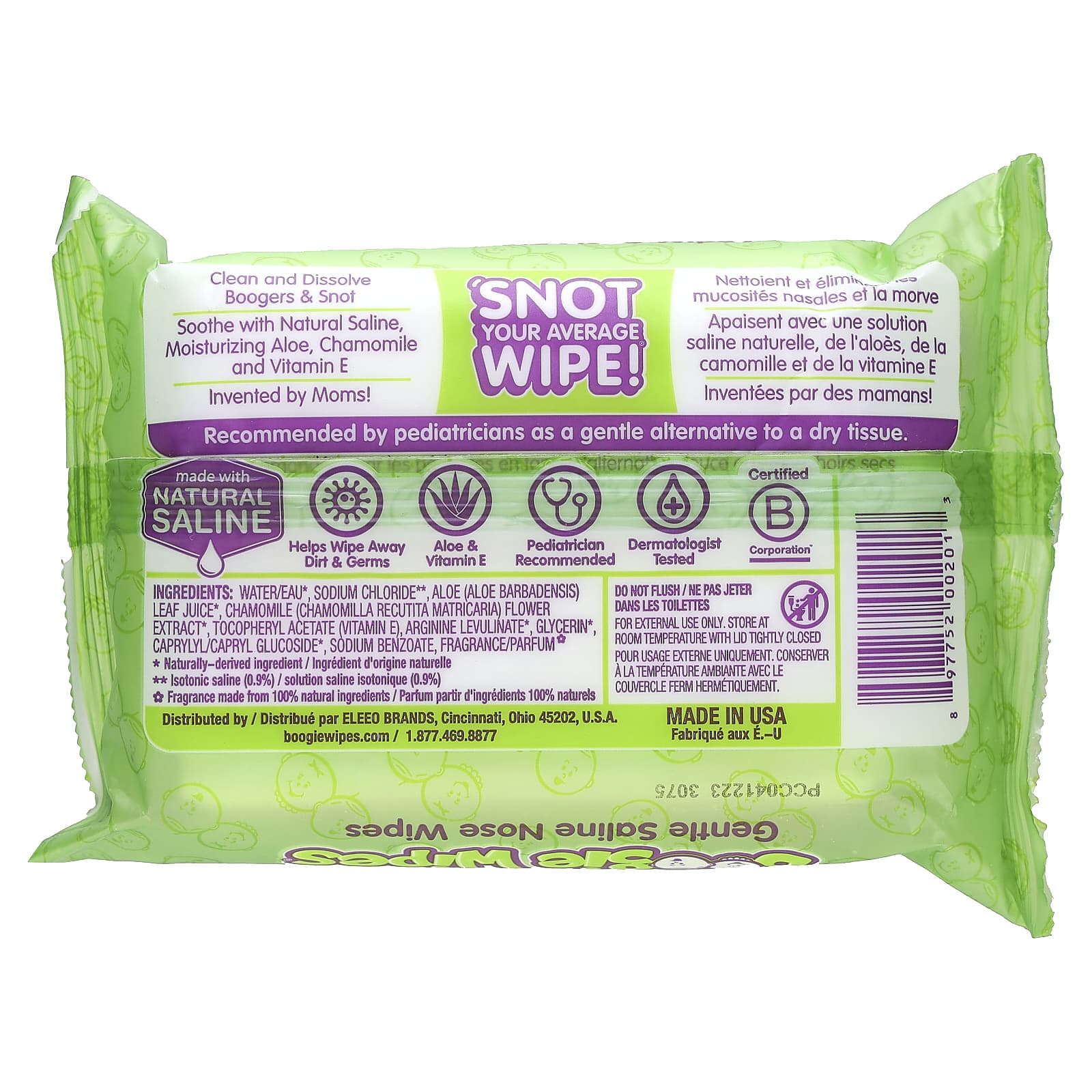 Gentle Saline Nose Wipes for Babies - Boogie Wipes, Fresh Scent - Image 2
