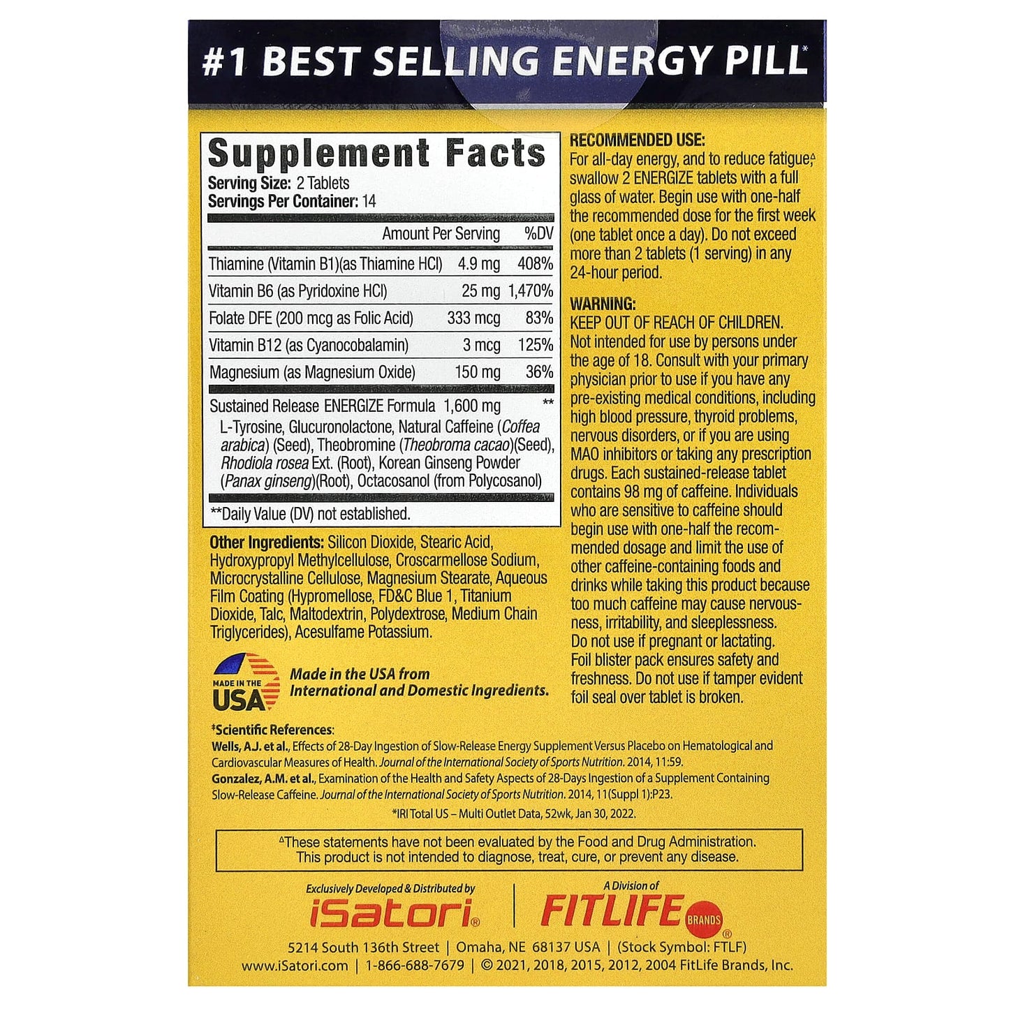 All-Day Energy with Isatori Energize - 28 Tablets - Image 2