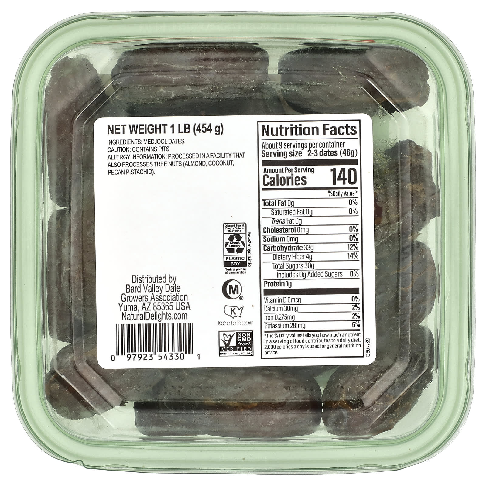 Natural Delights, Fresh Medjool Dates, Whole, 1 lb (454 g) - Image 2
