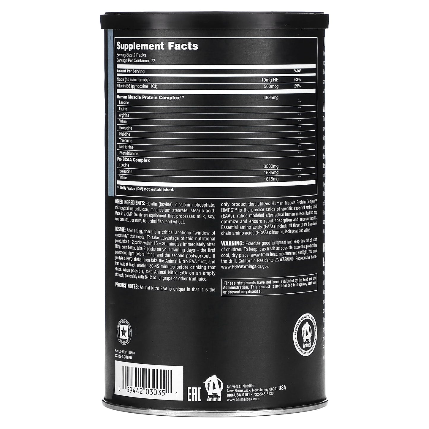 Animal Nitro EAA: Essential Amino Acids for Optimal Muscle Protein Synthesis - Image 2