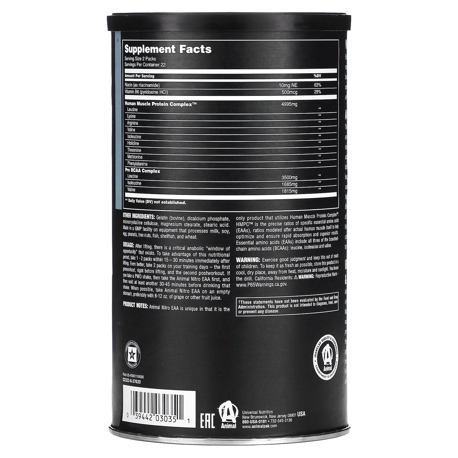 Animal Nitro EAA: Essential Amino Acids for Optimal Muscle Protein Synthesis - Image 2