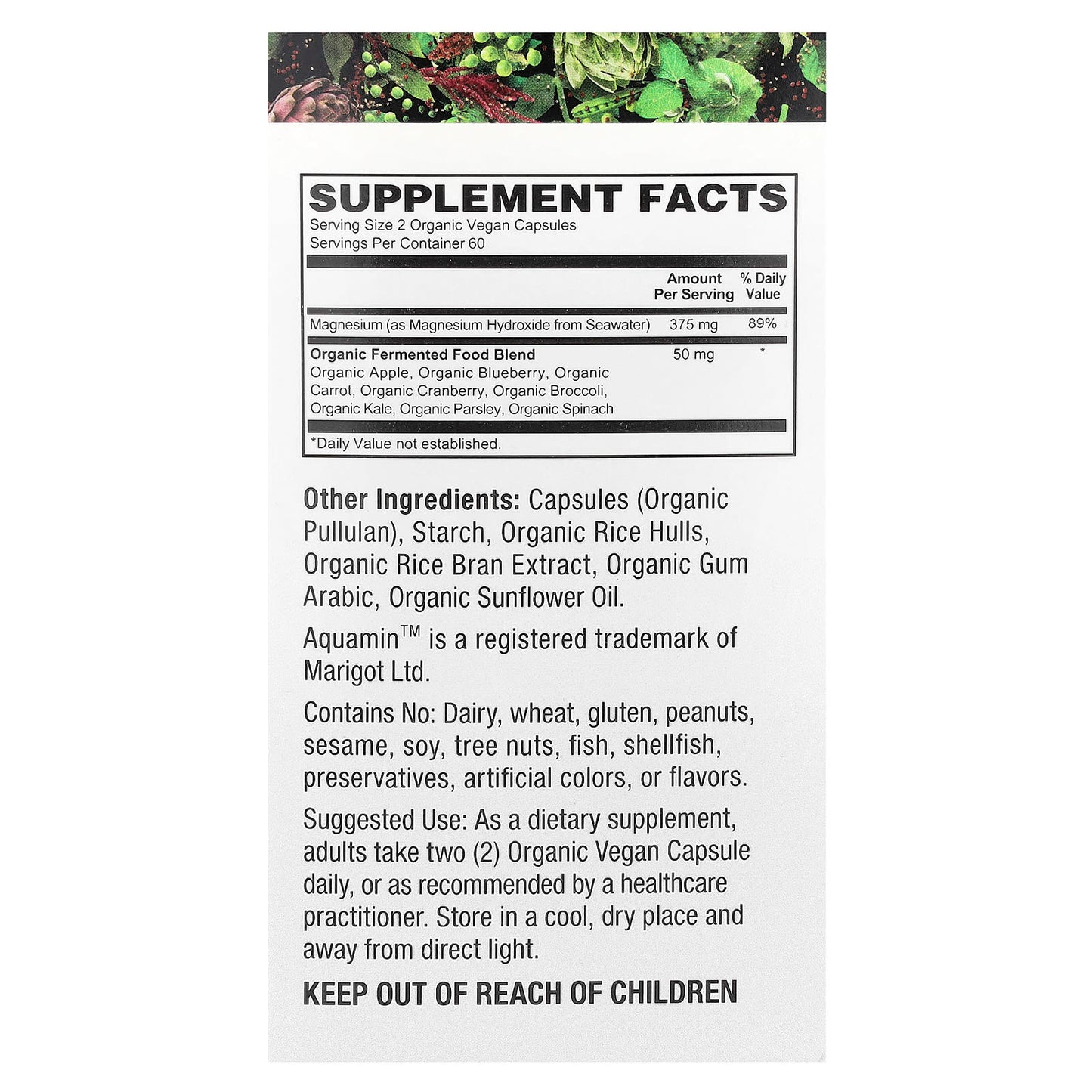 PlantFusion, Seawater Magnesium, 120 Organic Vegan Caps - Image 2