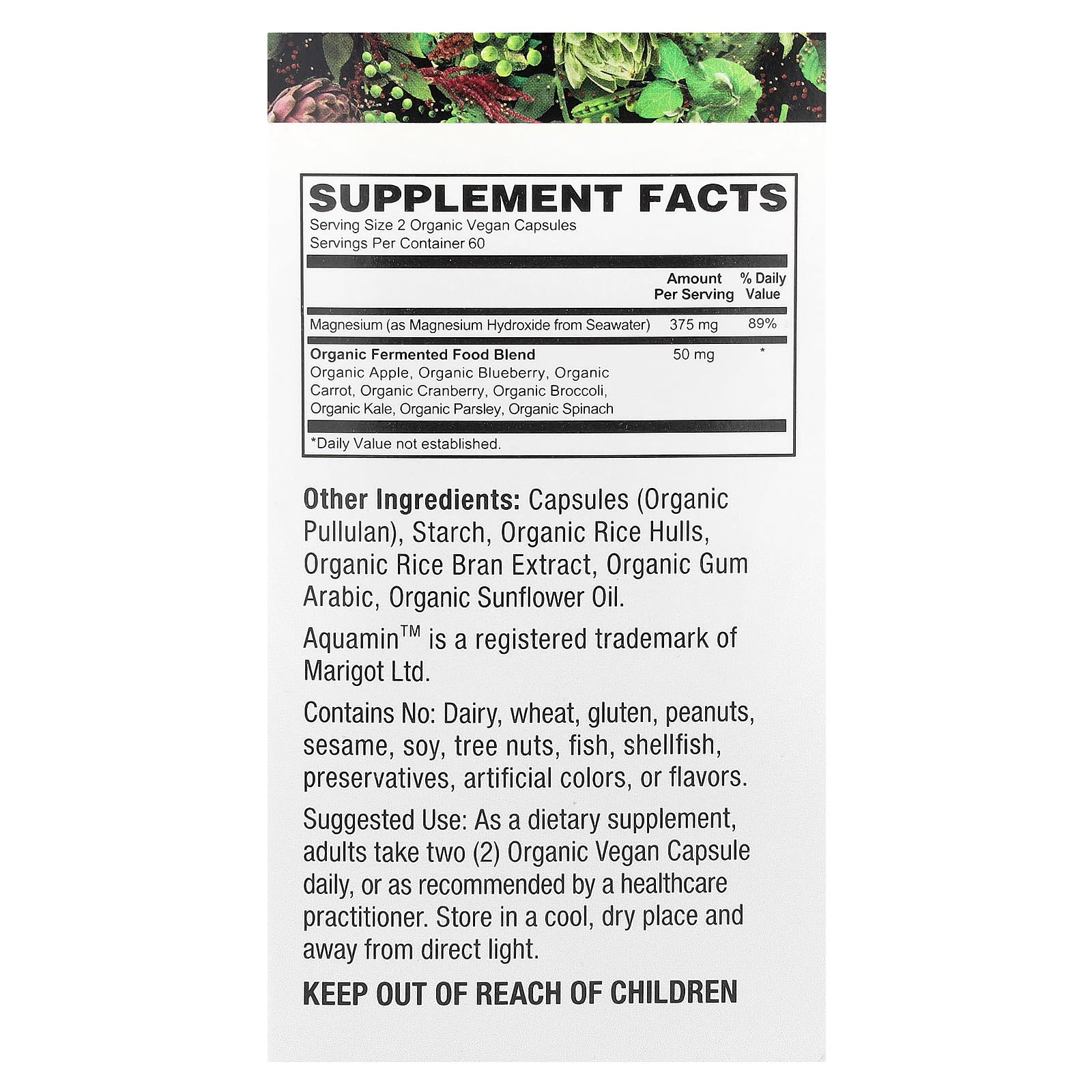 PlantFusion, Seawater Magnesium, 120 Organic Vegan Caps - Image 2