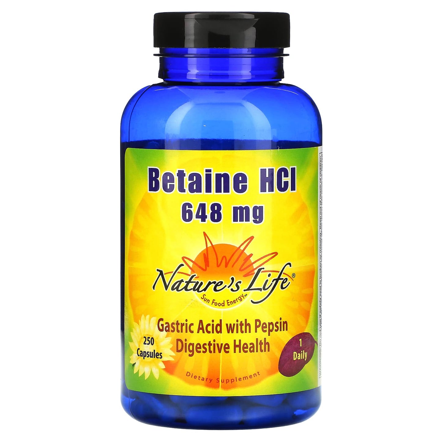 Nature's Life, Betaine HCl, 648 mg, 250 Capsules - Image 1