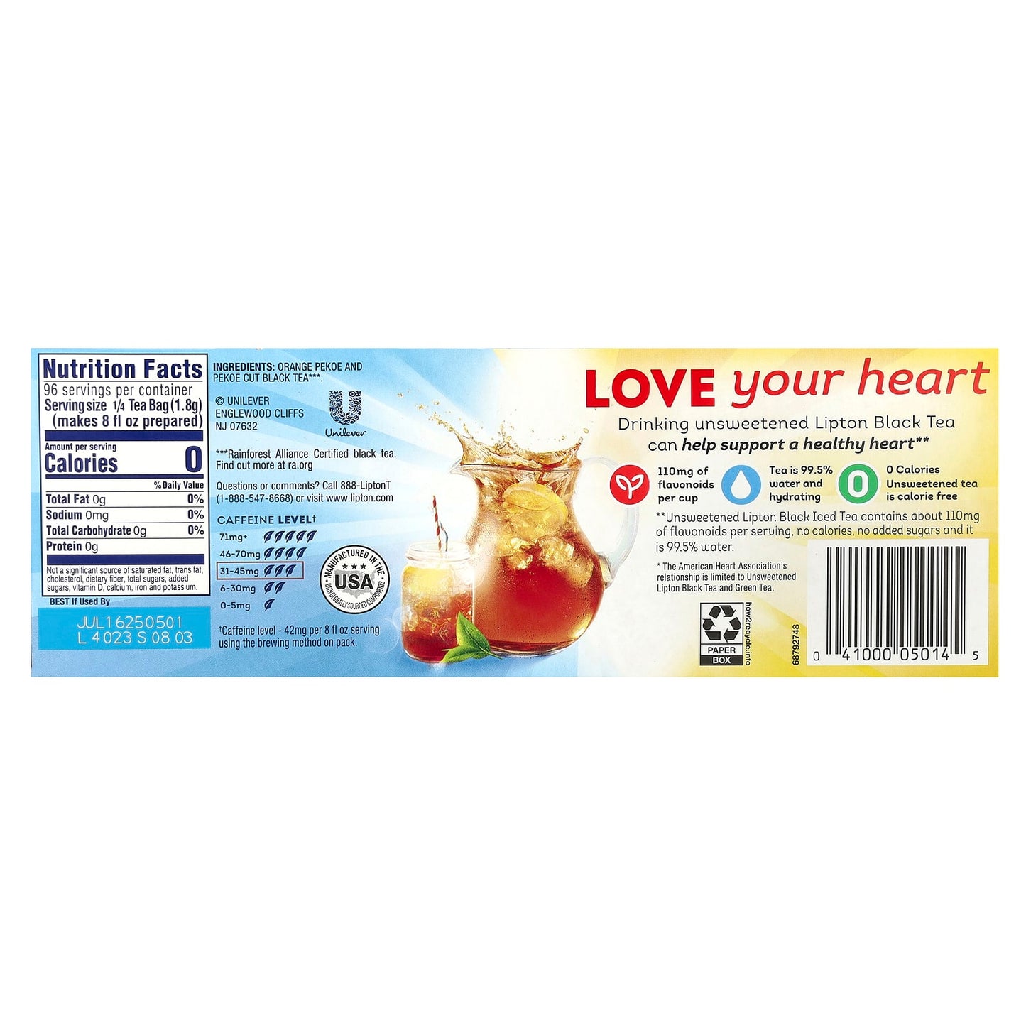 Lipton, Iced Black Tea, 24 Family Size Tea Bags, 6 oz (170 g) - Image 2