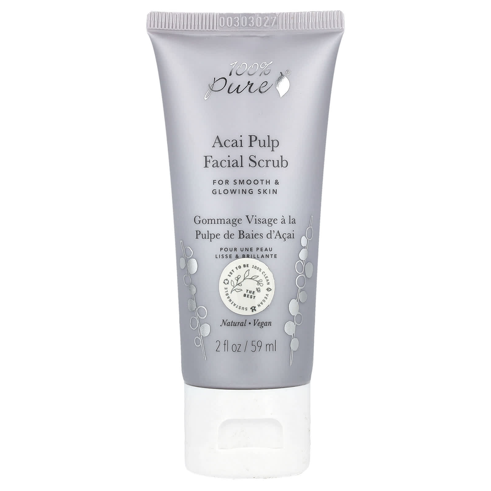 100% Pure, Acai Pulp Facial Scrub, 2 fl oz (59 ml)