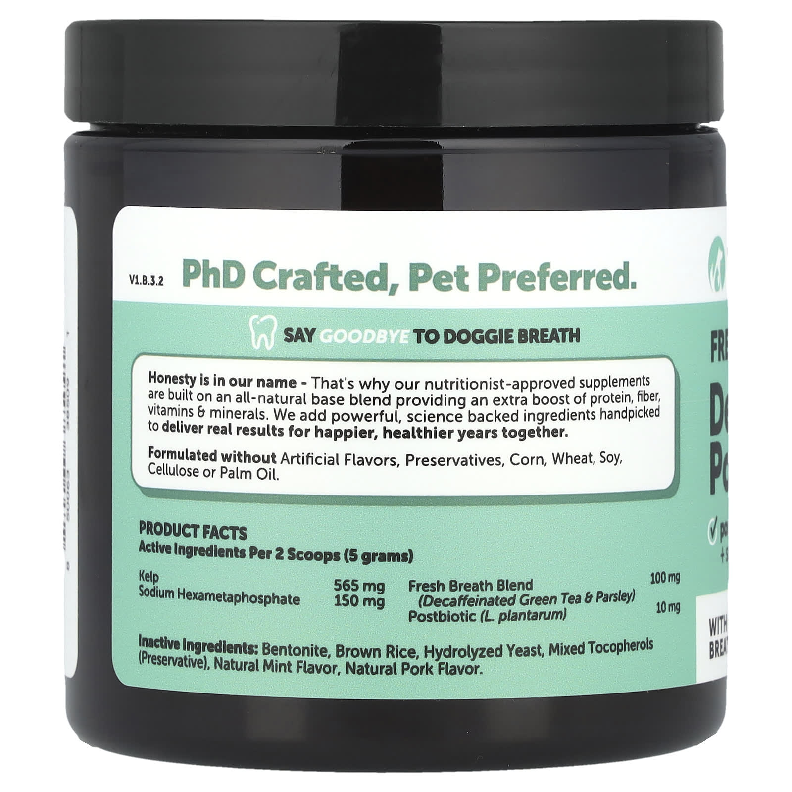 Pet Honesty, Fresh Breath Dental Powder, For Dogs, Mint, 5.29 oz (150 g) - Image 2