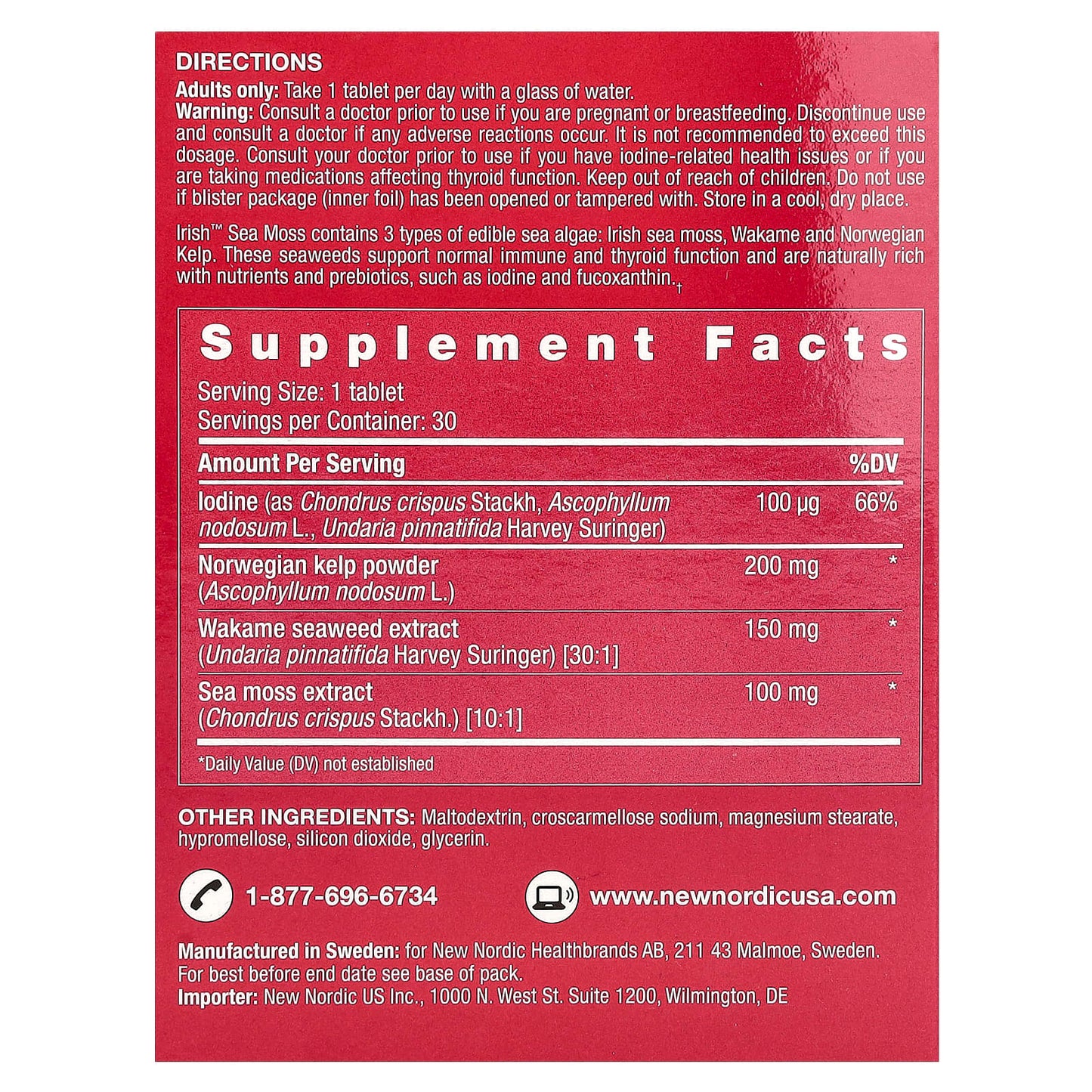 New Nordic, Irish Sea Moss, 30 Tablets - Image 2