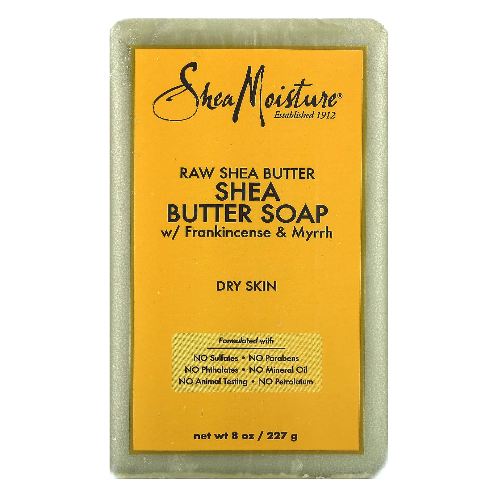 SheaMoisture, Raw Shea Butter Bar Soap w/ Frankincense & Myrrh, 8 oz (227 g) - Image 1