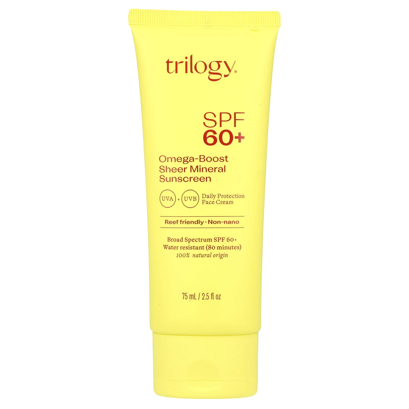 Trilogy, Omega-Boost Sheer Mineral Sunscreen, SPF 60+, 2.5 fl oz (75 ml) - Image 1