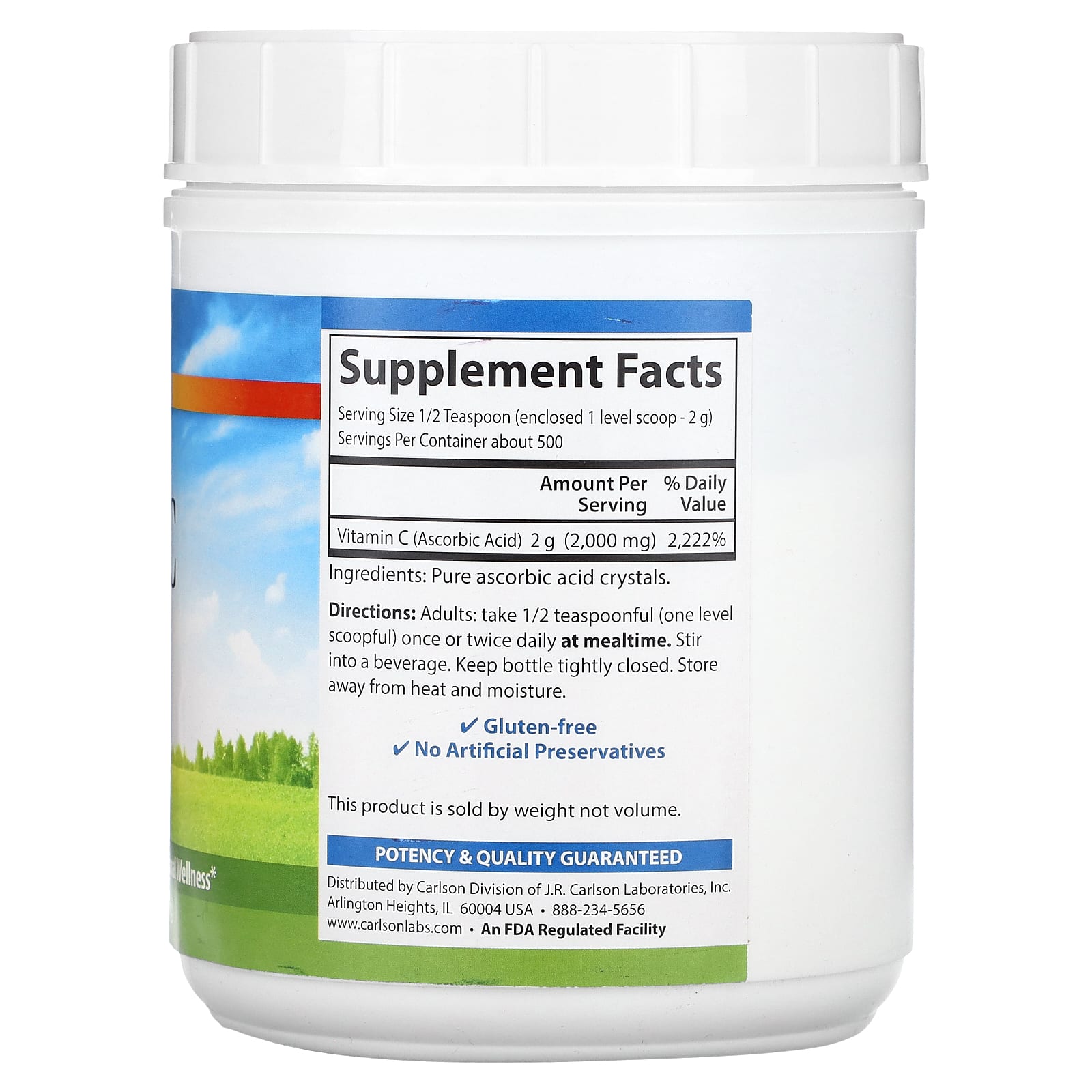Carlson Vitamin C Crystals for Immune Support | 2.2 lb (1,000 g) - Image 2