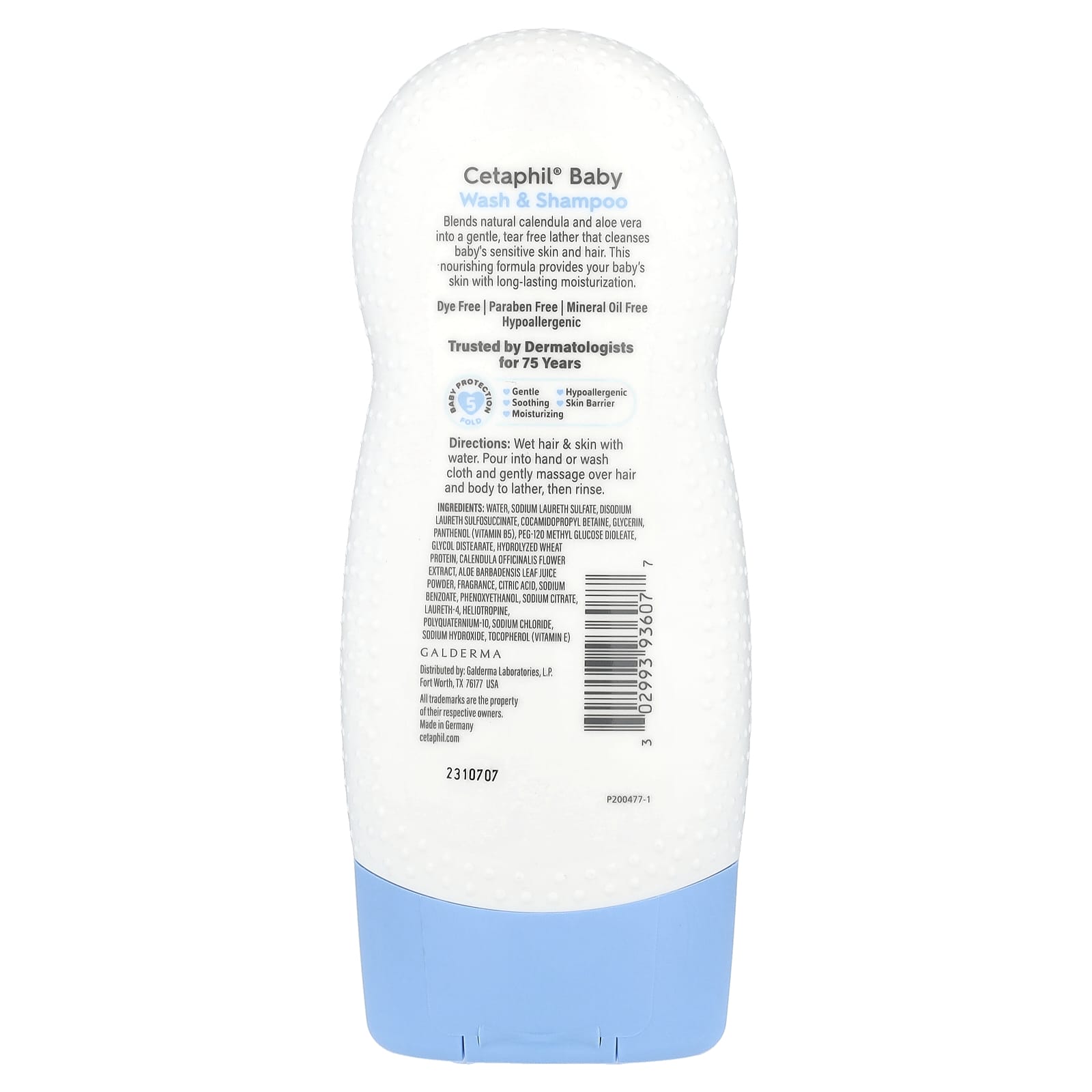 Cetaphil Calendula Baby Wash & Shampoo, Sensitive Skin, 7.8 oz - Image 2
