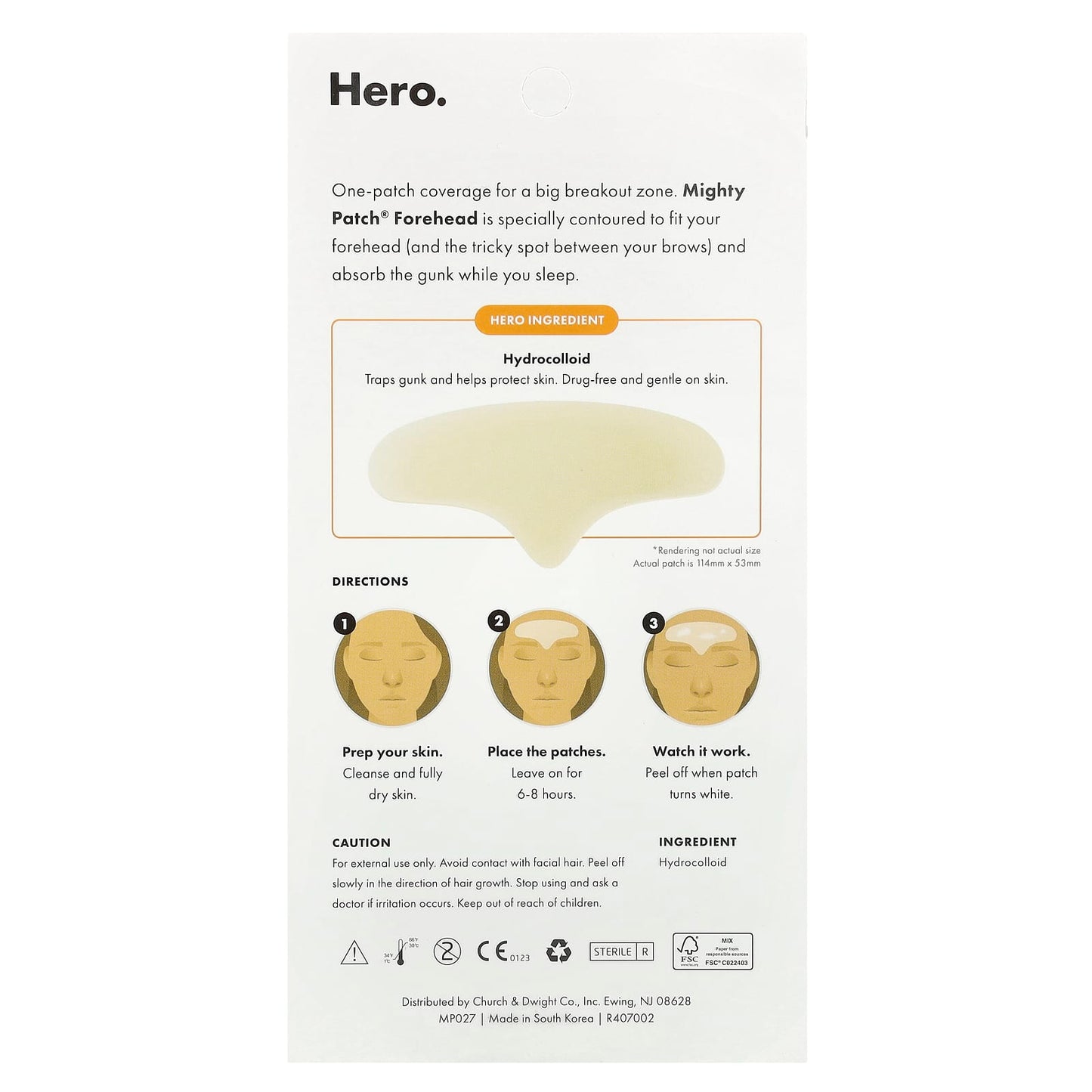 Mighty Patch Forehead by Hero Cosmetics - Acne Treatment for Foreheads - Image 2