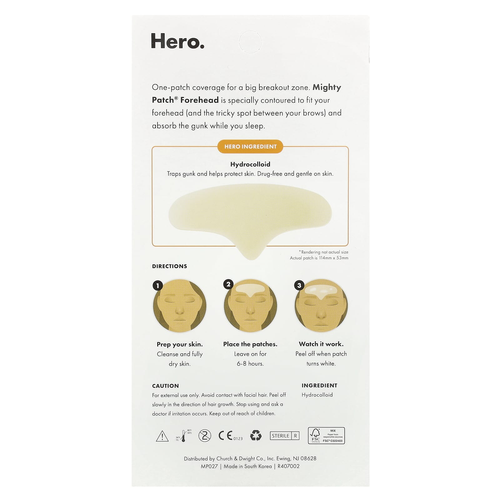 Mighty Patch Forehead by Hero Cosmetics - Acne Treatment for Foreheads - Image 2