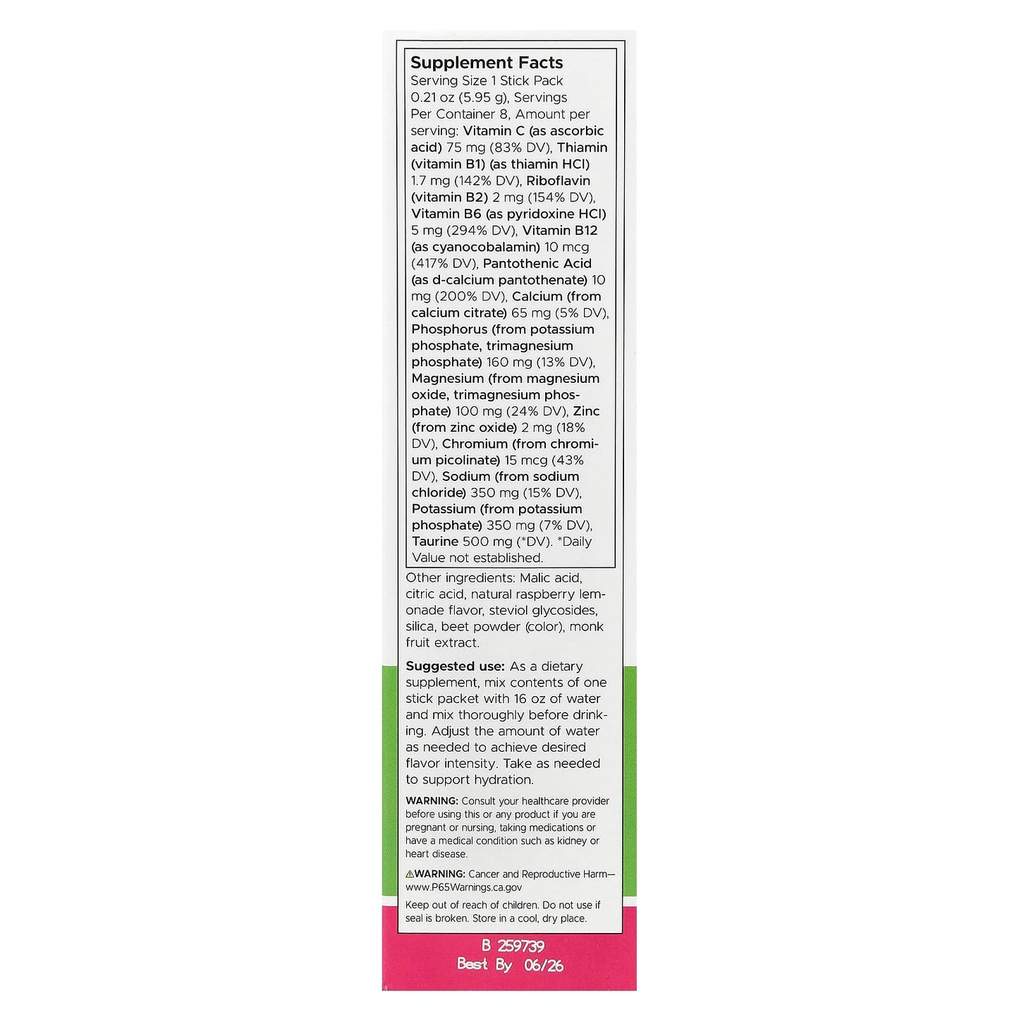 Swanson, Simply Hydrate, Electrolyte Hydration Mix, Raspberry Lemonade, 8 Stick Packs 0.21 oz (5.95 g) Each - Image 2