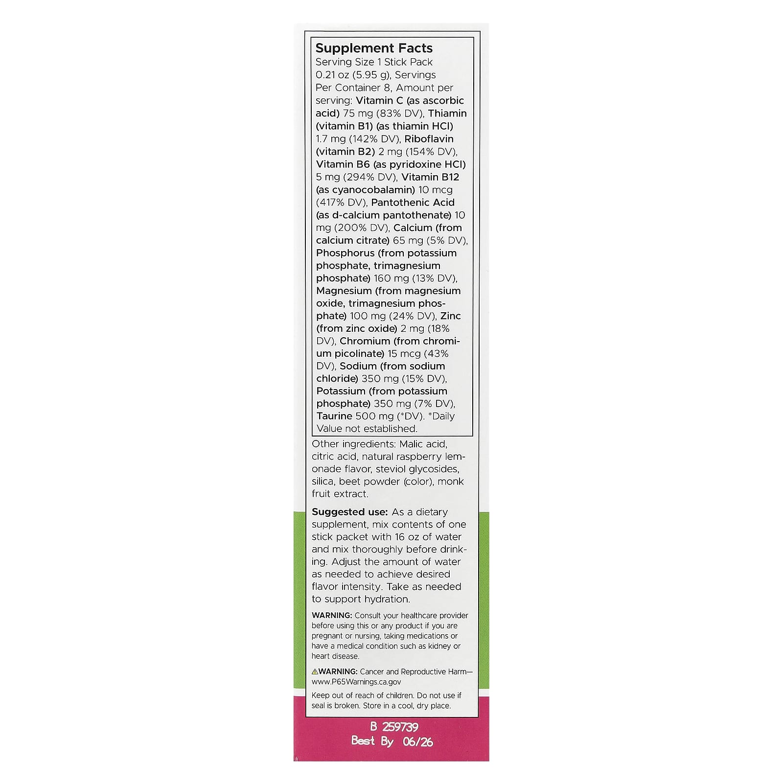 Swanson, Simply Hydrate, Electrolyte Hydration Mix, Raspberry Lemonade, 8 Stick Packs 0.21 oz (5.95 g) Each - Image 2