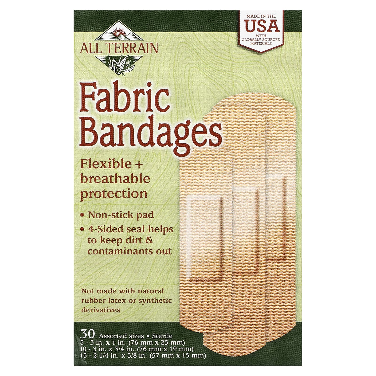 All Terrain Assorted Fabric Bandages - 30 Count for Outdoor Protection - Image 1