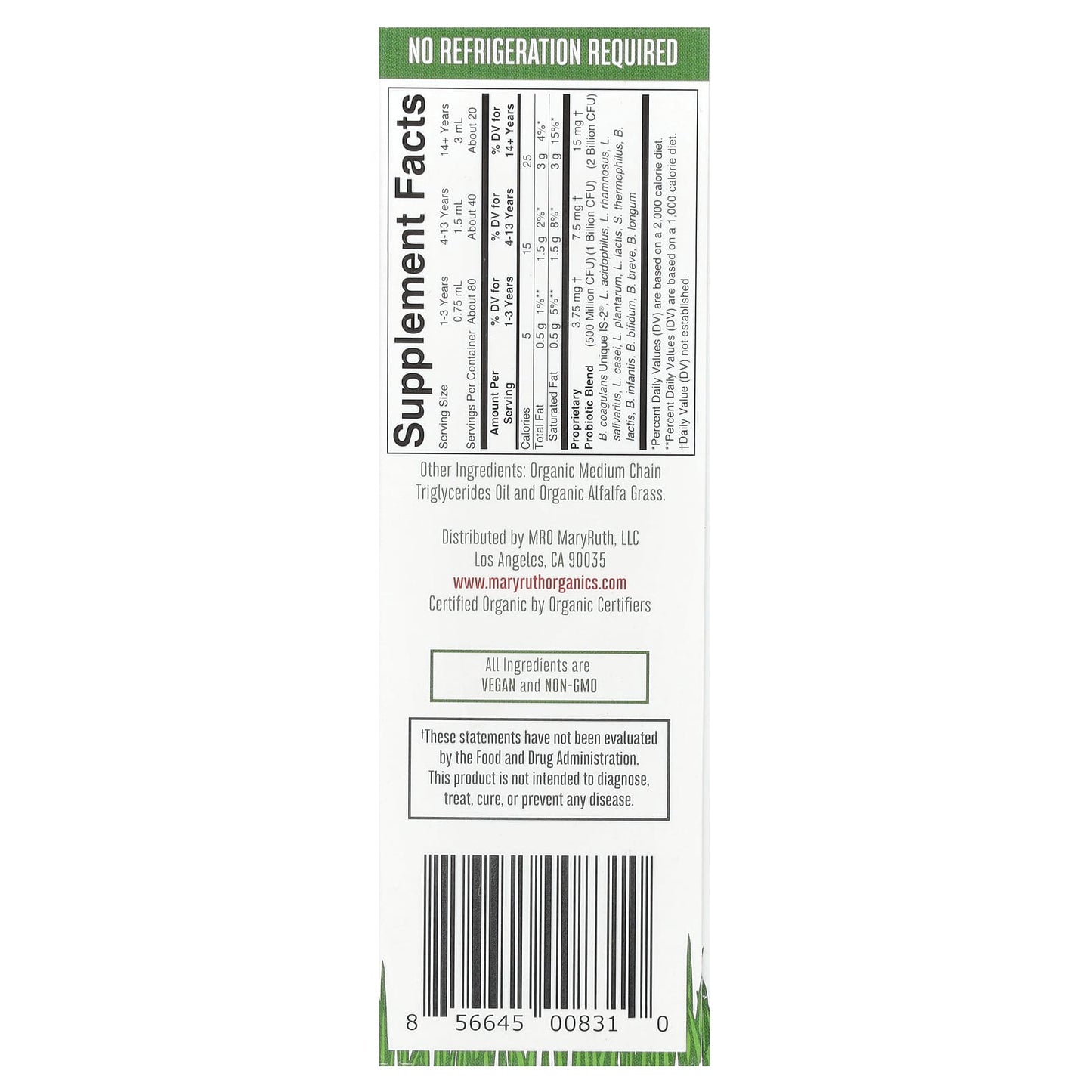 MaryRuth's, Organic Liquid Probiotic, Unflavored, 2 fl oz (60 ml) - Image 2