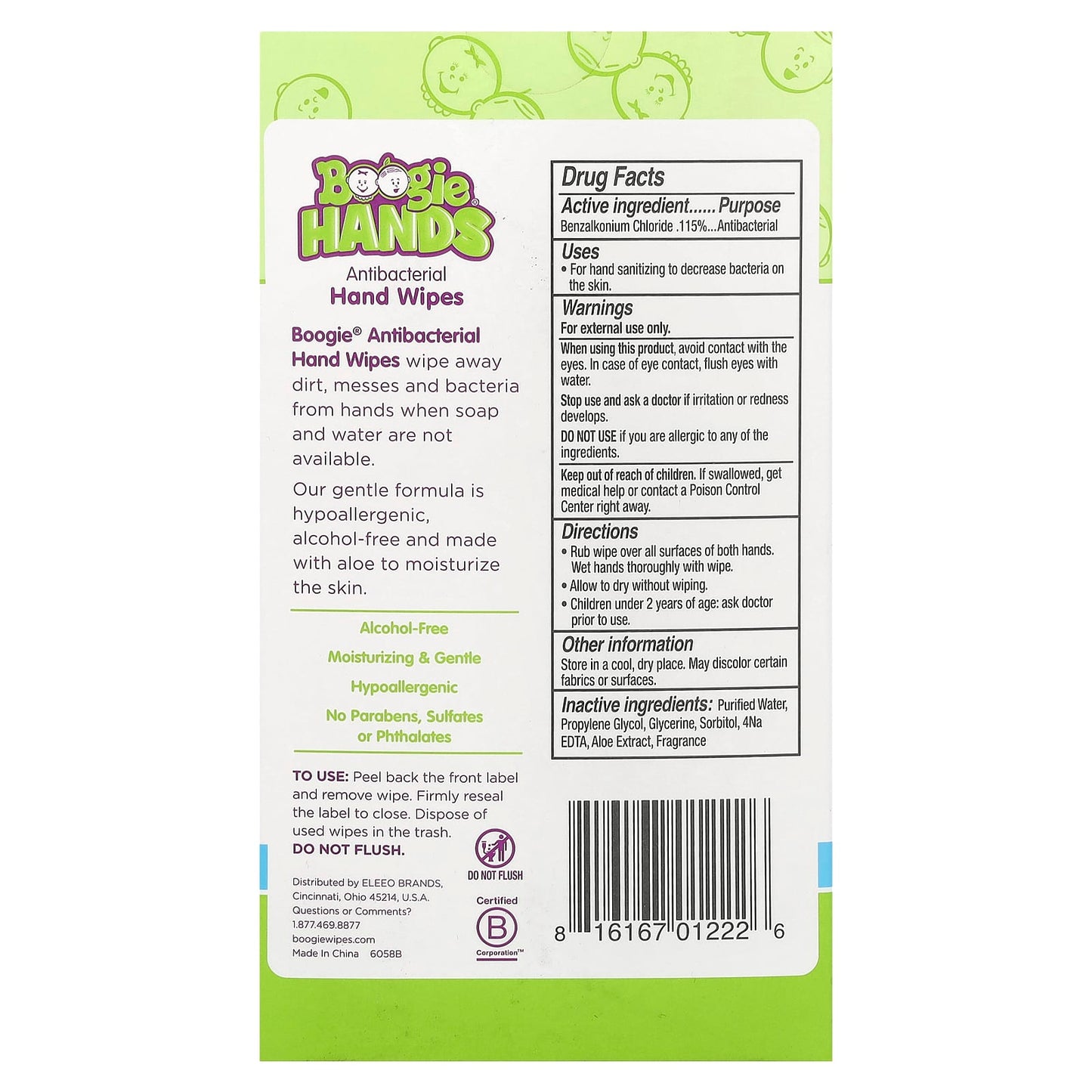 Gentle Boogie Wipes - Antibacterial Hand Sanitizer (3 Packs, 20 Wipes Each) - Image 2