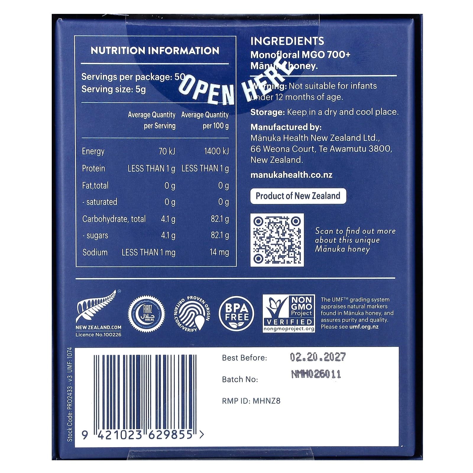 Manuka Health, Manuka Honey, UMF 18+, MGO700+, 8.8 oz (250 g) - Image 2