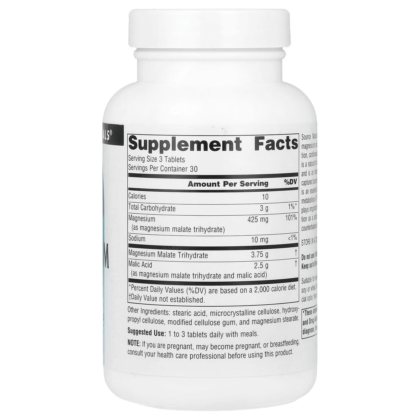 Source Naturals, Magnesium Malate, 90 Tablets - Image 2