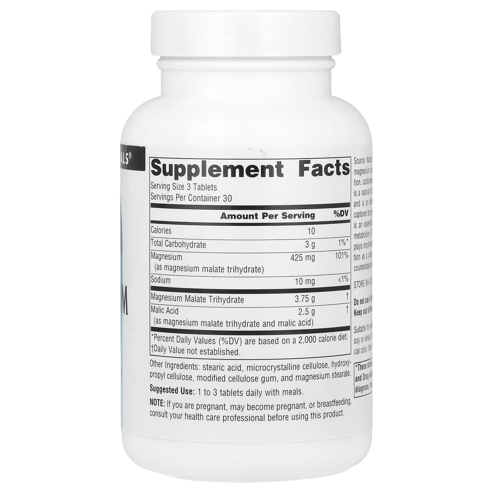 Source Naturals, Magnesium Malate, 90 Tablets - Image 2