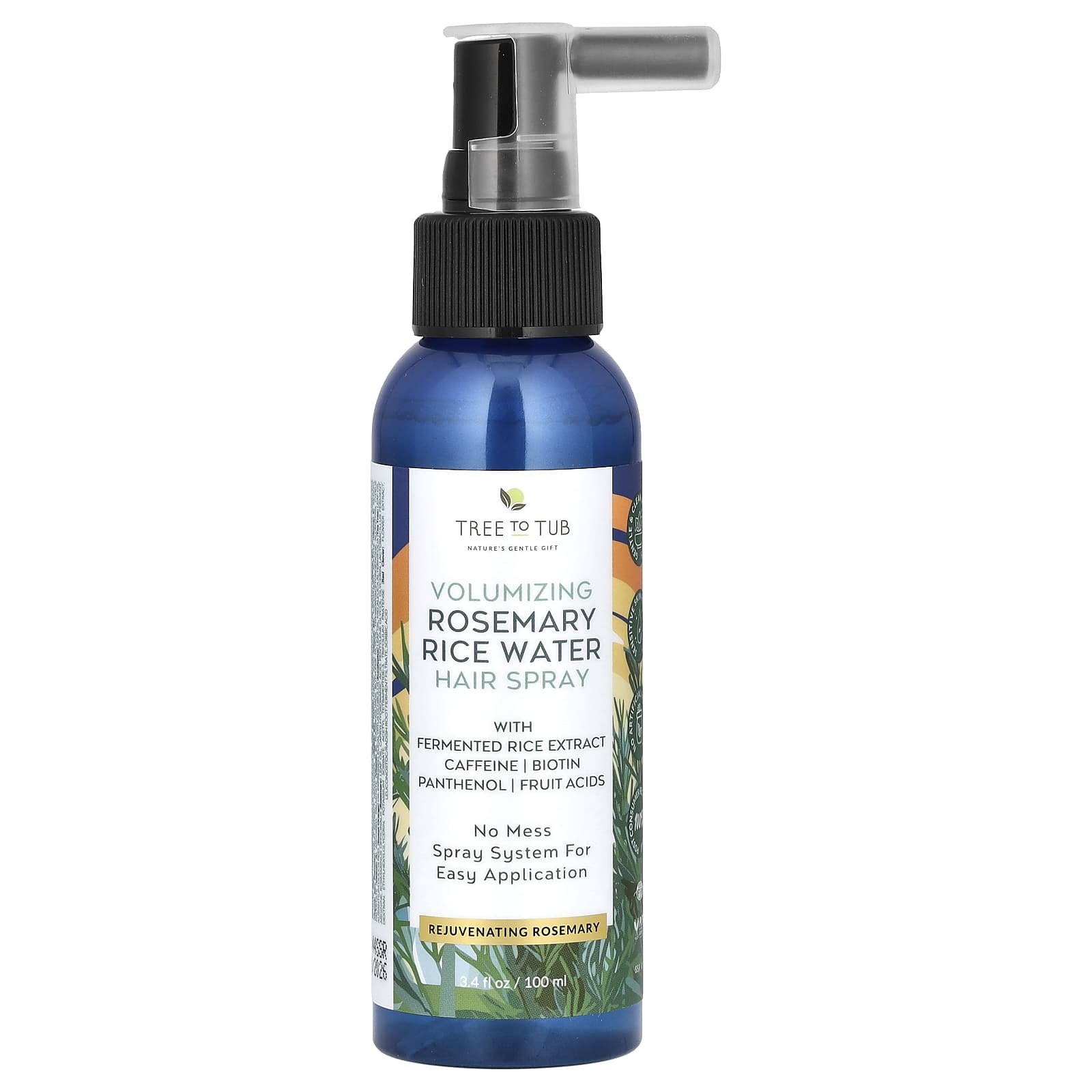 Tree To Tub, Volumizing Rosemary Rice Water Hair Spray, 3.4 fl oz (100 ml) - Image 1