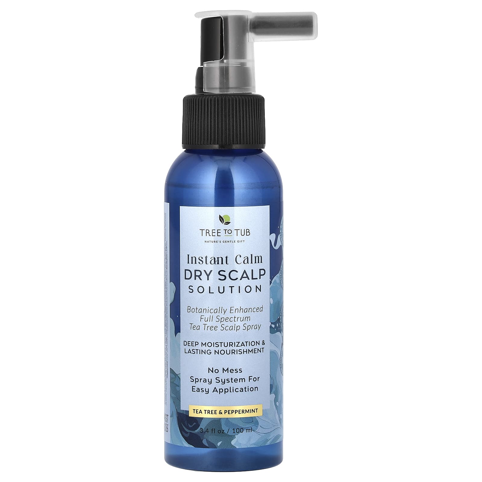 Tree To Tub, Instant Calm Dry Scalp Solution, Tea Tree & Peppermint, 3.4 fl oz (100 ml) - Image 1
