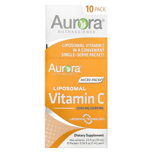 Aurora Nutrascience, Micro-Pack+®, Liposomal Vitamin C, 10 Packets, 0.24 fl oz (7 ml) Each