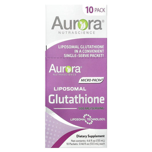 Aurora Nutrascience Liposomal Glutathione, 10 Single-Serve Packets, 500mg - Image 1
