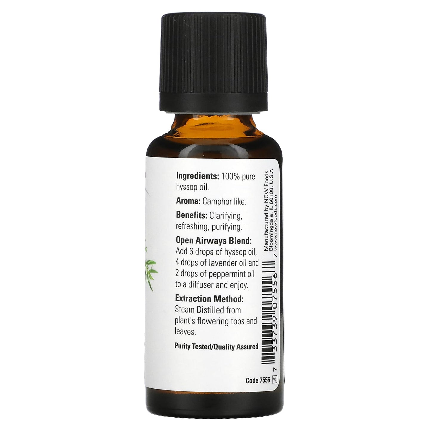 NOW Foods, Essential Oils, Hyssop, 1 fl oz (30 ml) - Image 2