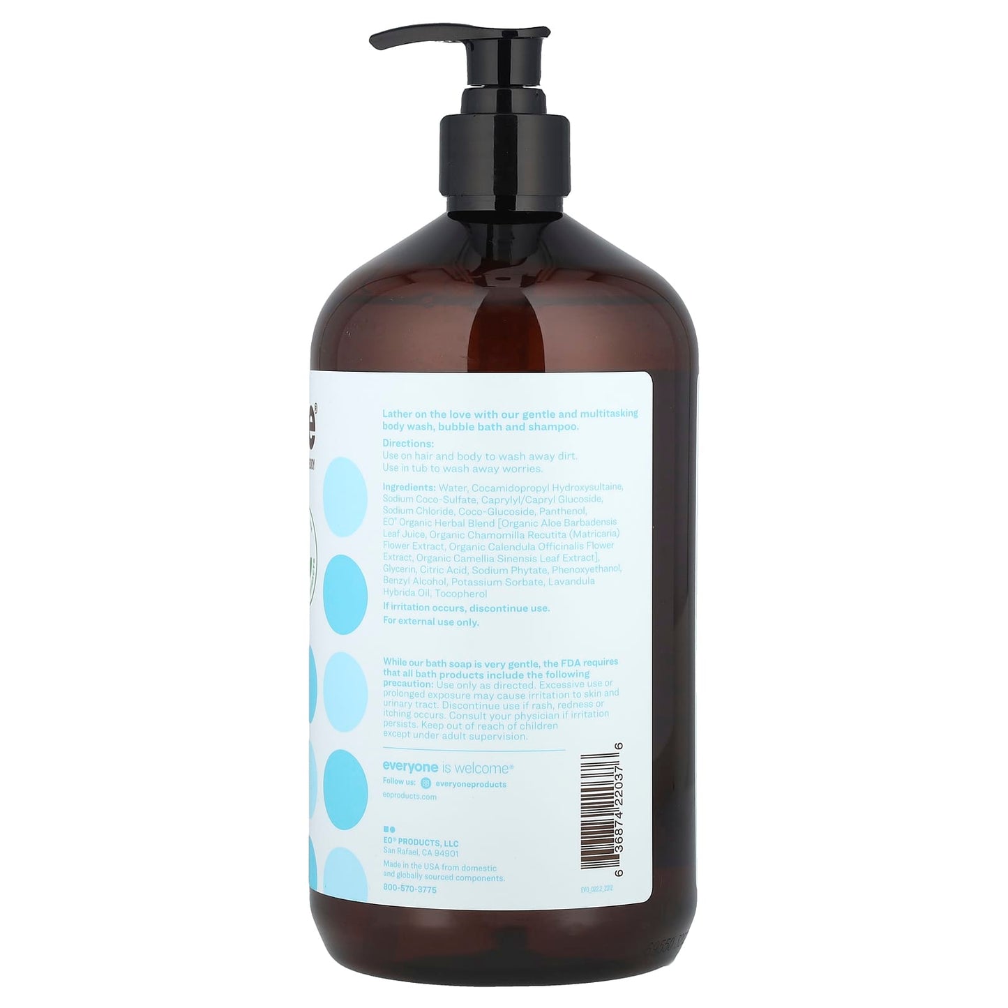 Everyone 3-in-1 Unscented Soap, Body Wash, Bubble Bath, Shampoo, 32 fl oz (946 ml) - Image 2