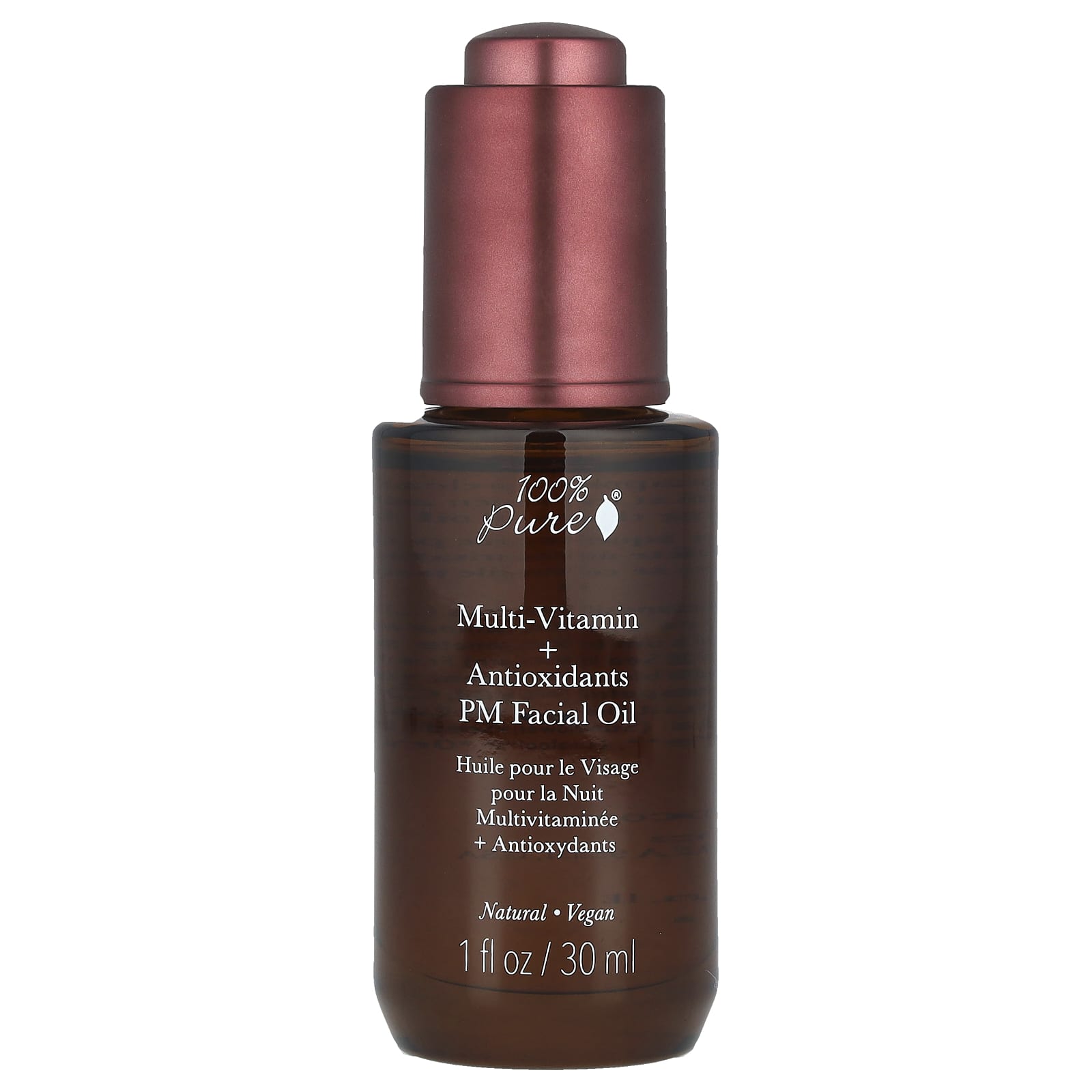 100% Pure, Multi-Vitamin + Antioxidants PM Facial Oil, 1 fl oz (30 ml)